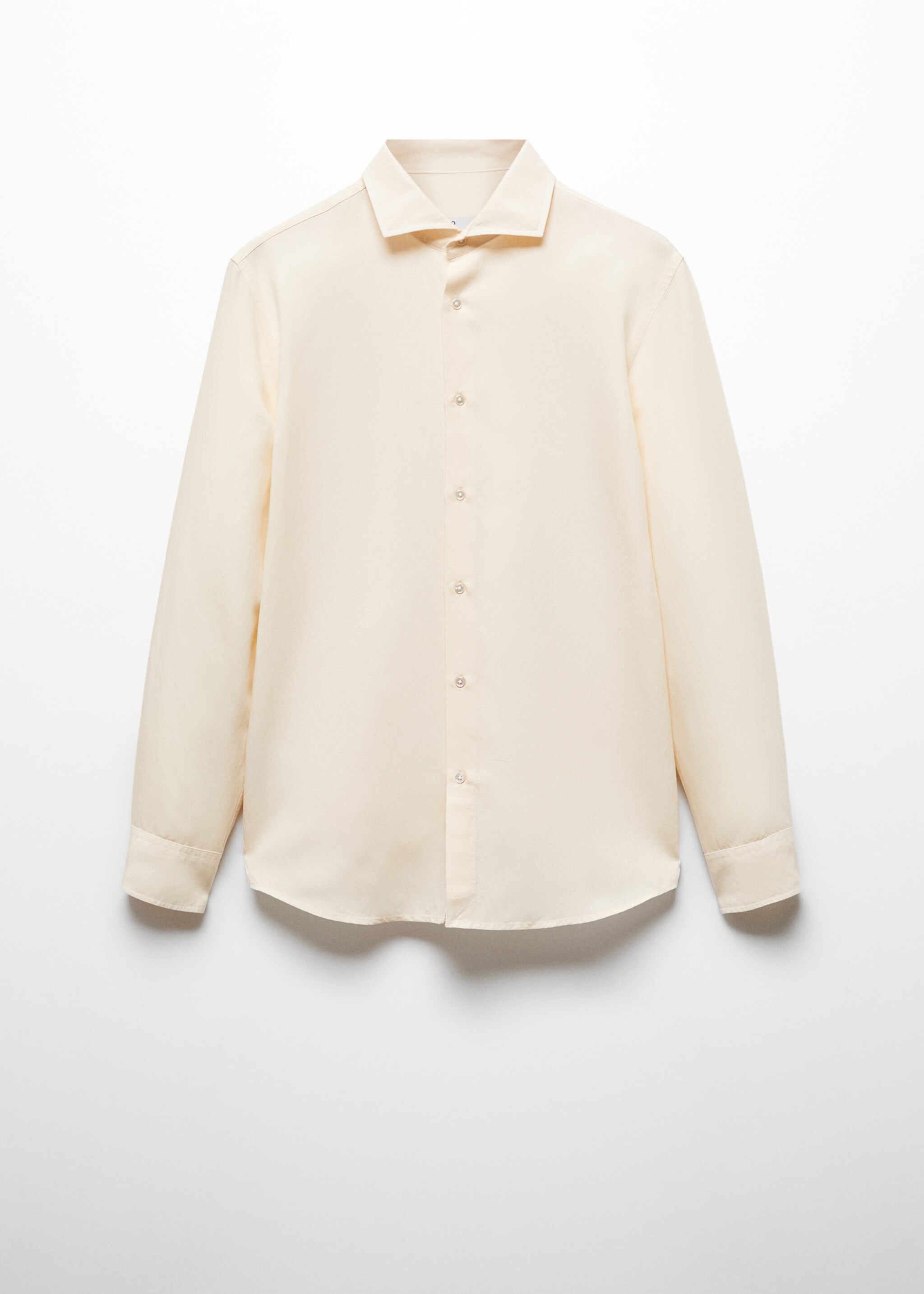 Slim-fit Tencel linen shirt - Article without model, Beige. Ref: 67077907-00.