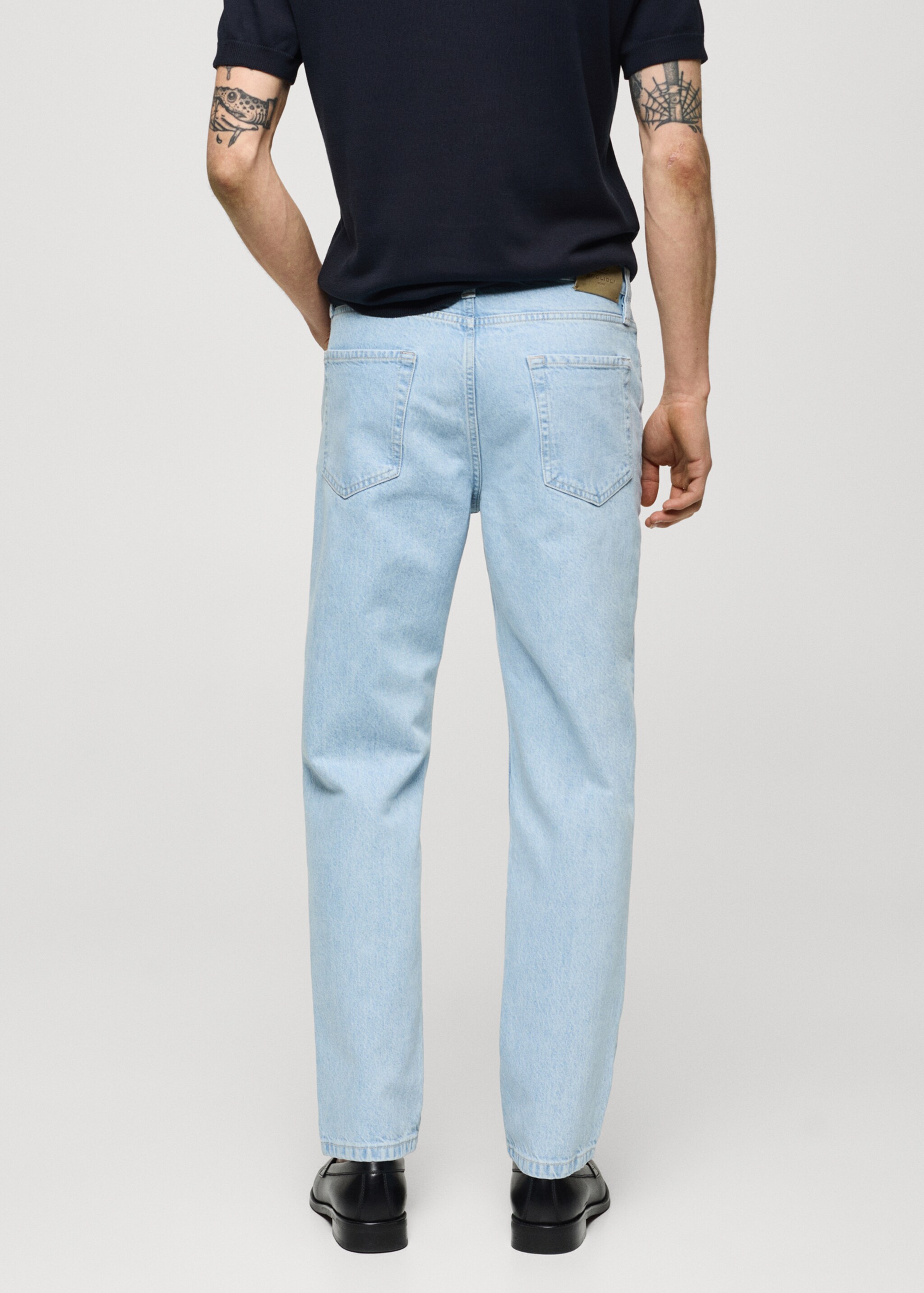 Jeans regular fit algodón tencel BERTO® - Reverso del artículo, Azul claro. Ref: 67077910-00.