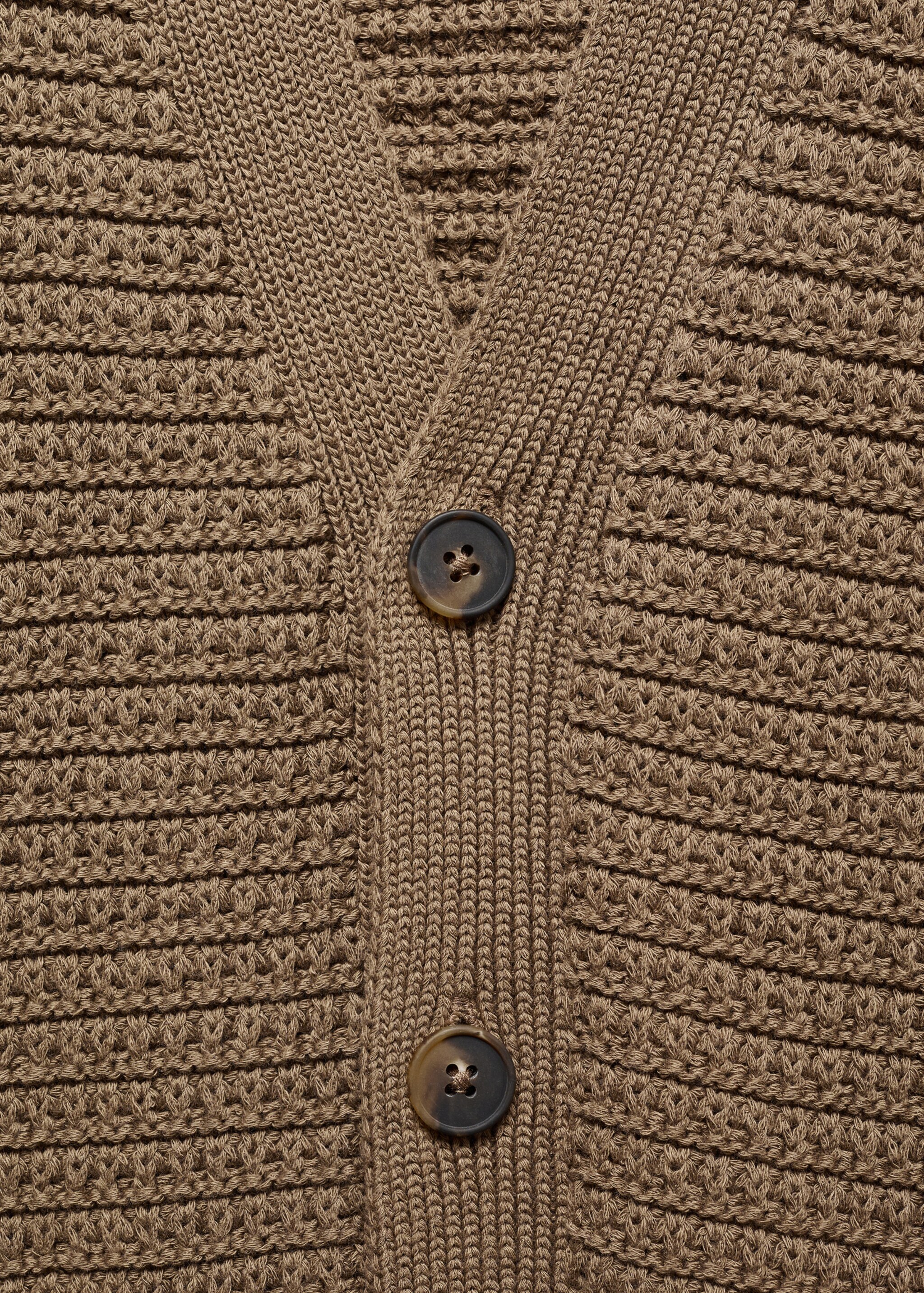 Buttoned knit braided cardigan - Details of the article 8, Medium Green. Ref: 67077912-00.