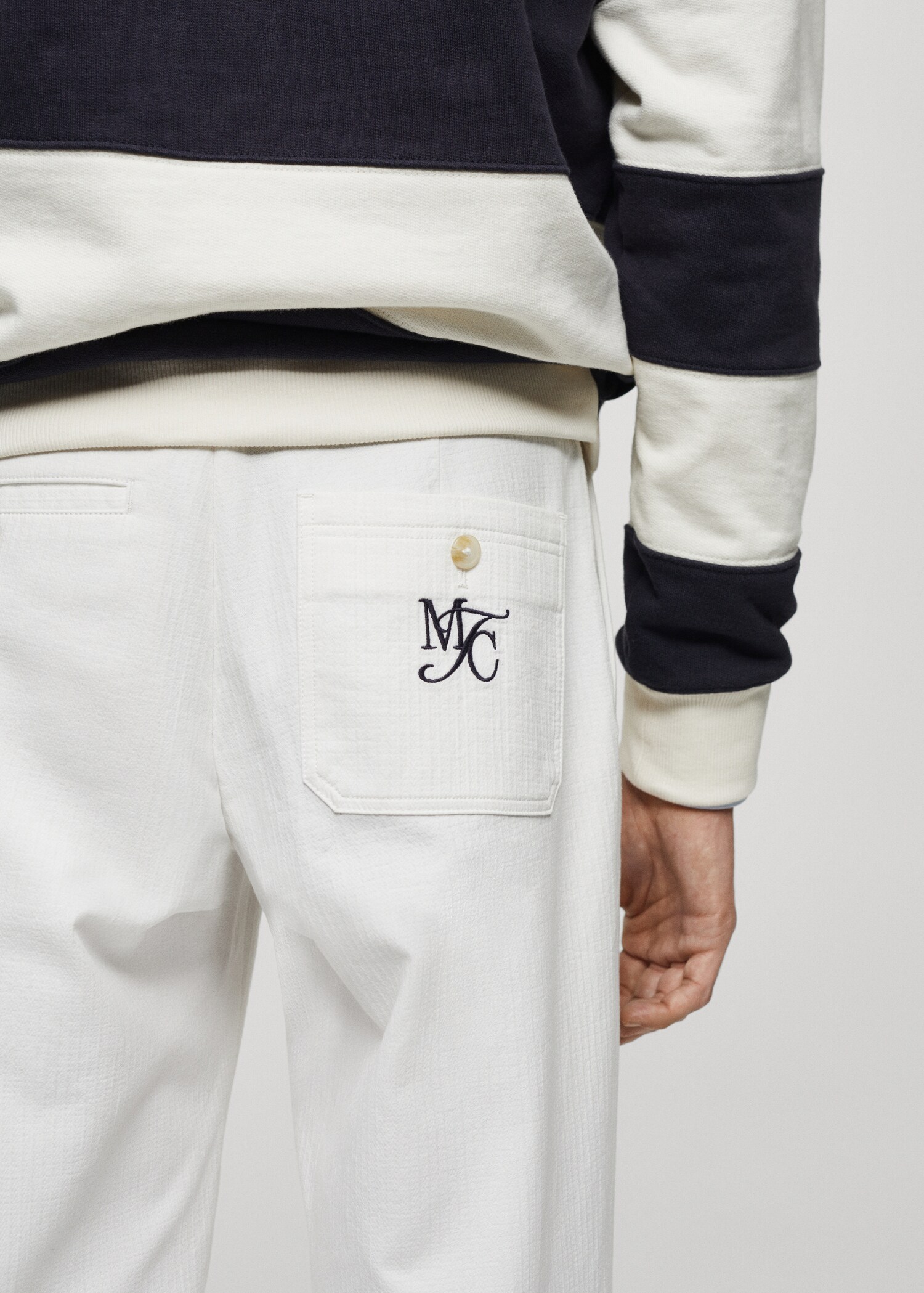 Pantalon coton brodé à pinces - Détail de l'article 4
