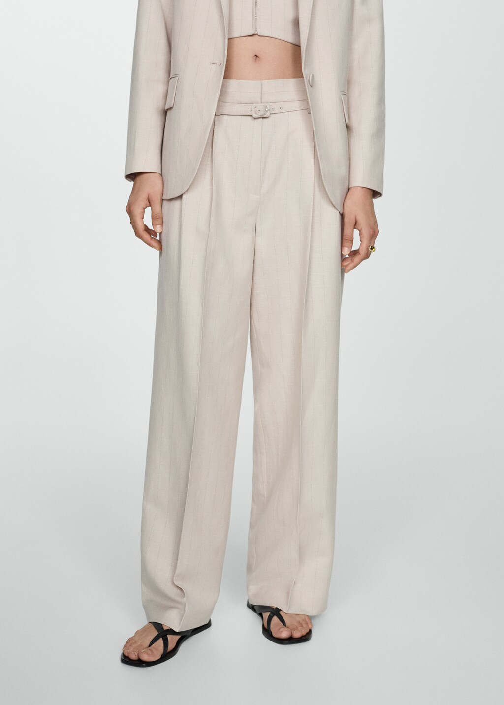 Suit pants with belt clips - Women | MANGO OUTLET USA