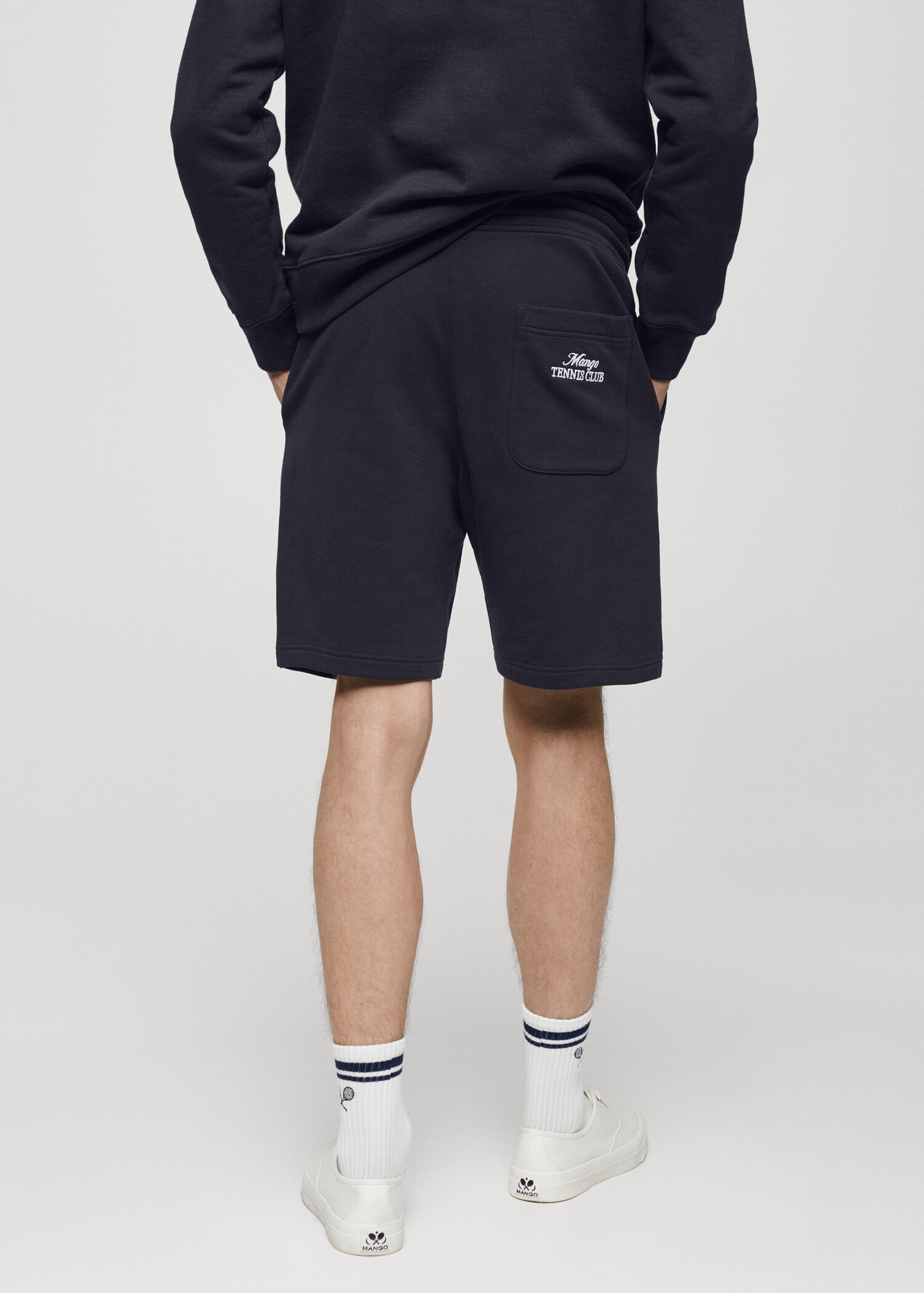 100% cotton bermuda shorts with drawstring - Reverse of the article
