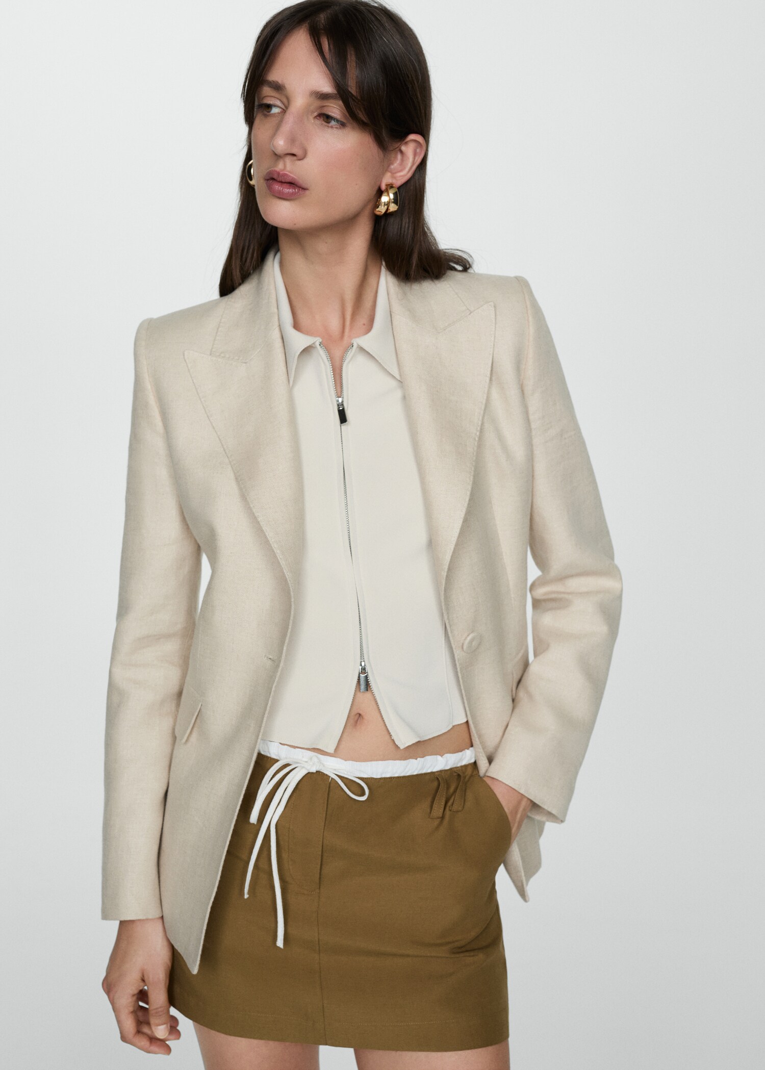 Contrast waist miniskirt - Details of the article 1
