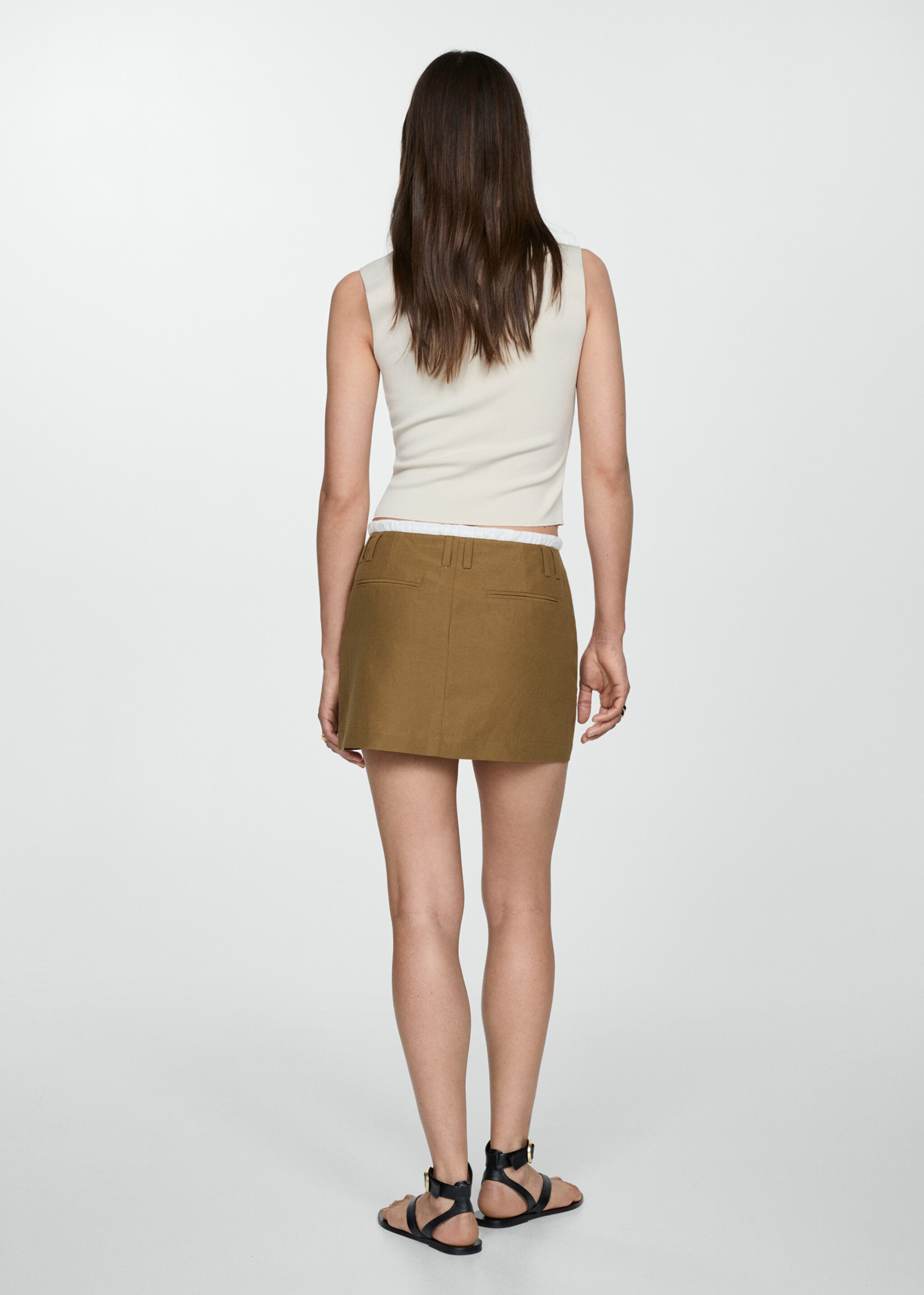 Contrast waist miniskirt - Reverse of the article