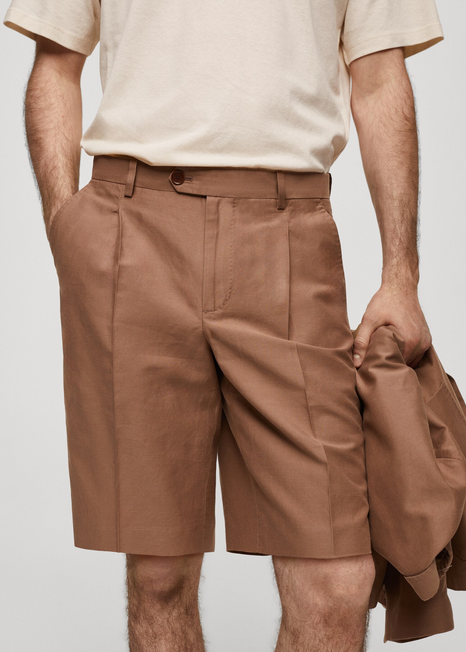 Cotton linen suit bermuda shorts - Details of the article 1