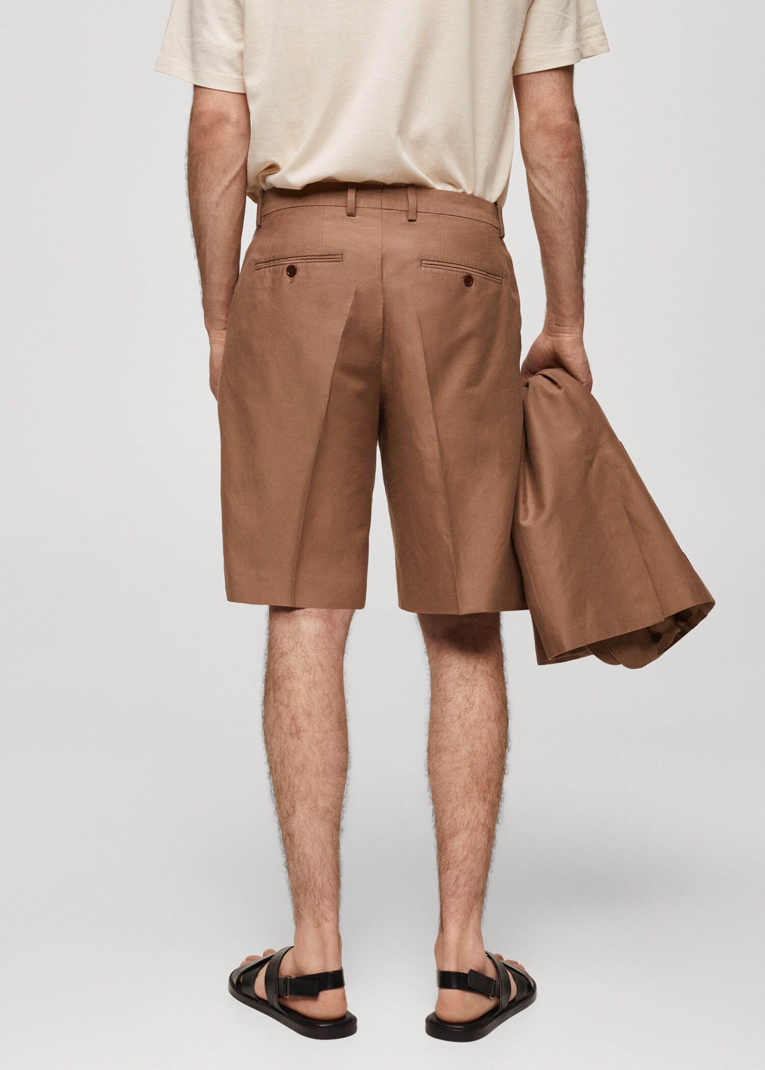 Cotton linen suit bermuda shorts - Reverse of the article