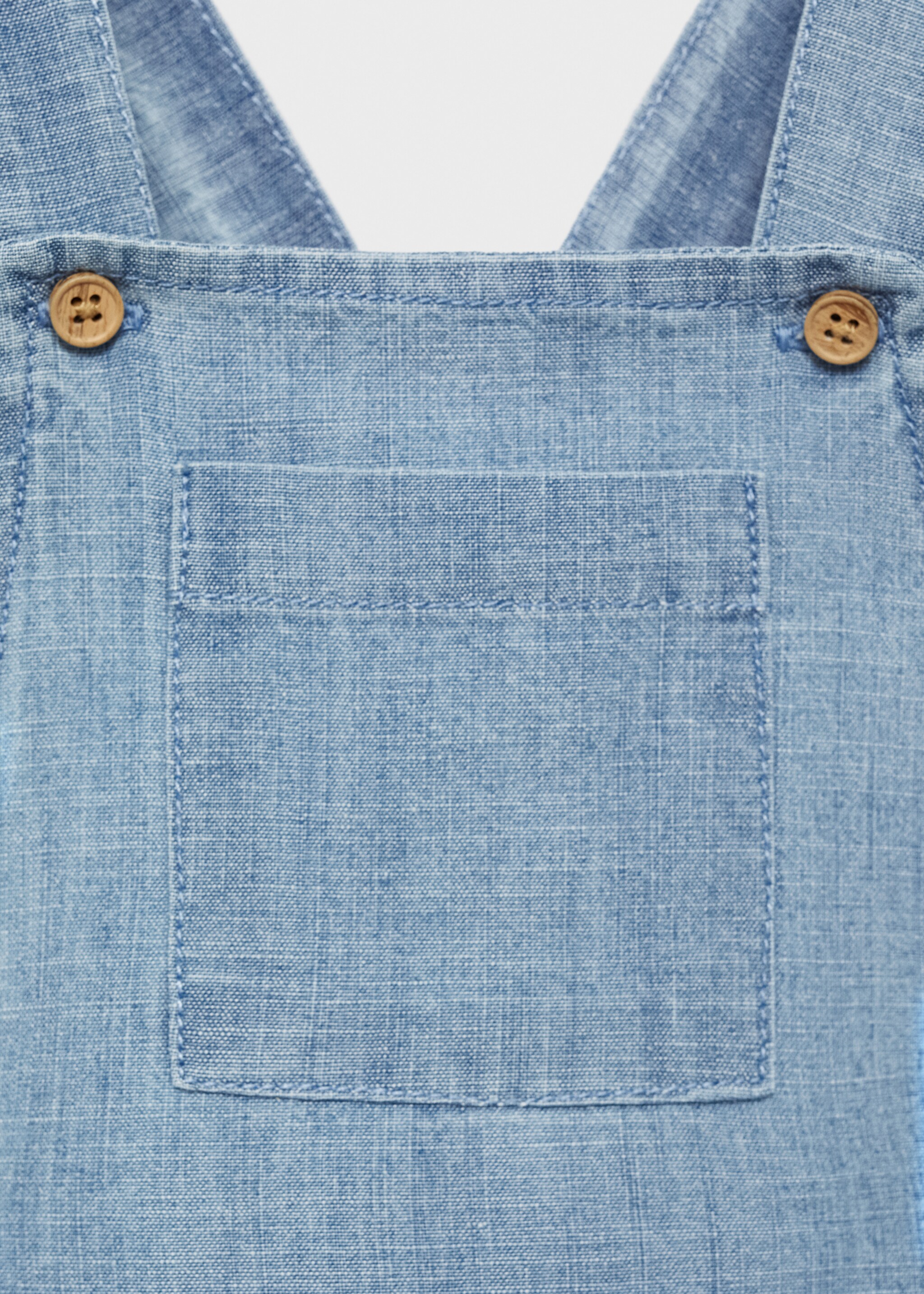 Cotton one-piece suit - Details of the article 8, Light Blue. Ref: 67078275-00.