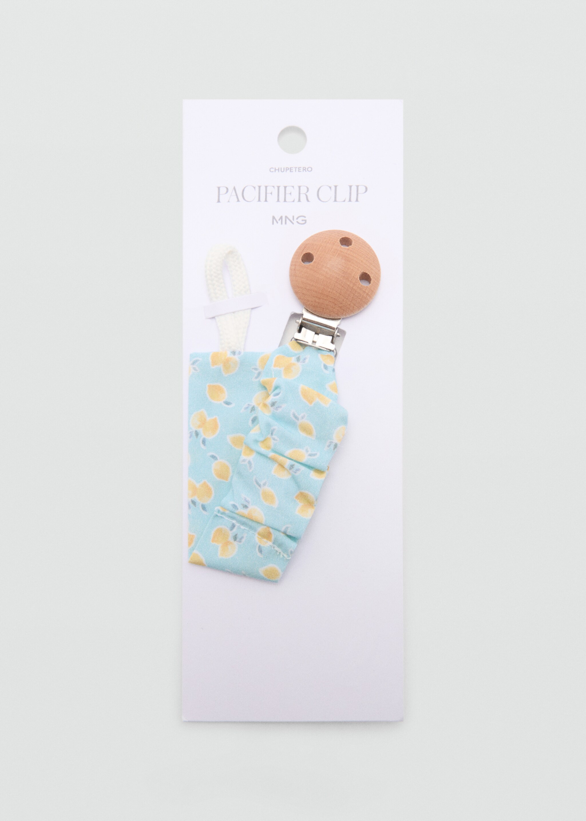 Printed brooch pacifier holder - Details of the article 1, Aqua Green. Ref: 67078279-00.