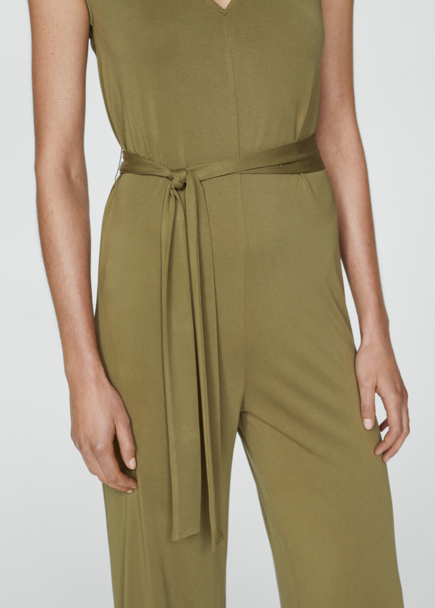 Bow long jumpsuit Women MANGO OUTLET USA