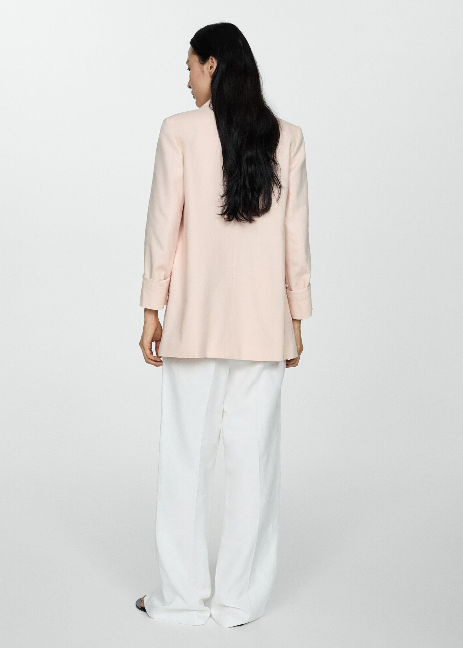Linen jacket with buttoned cuffs - Reverse of the article