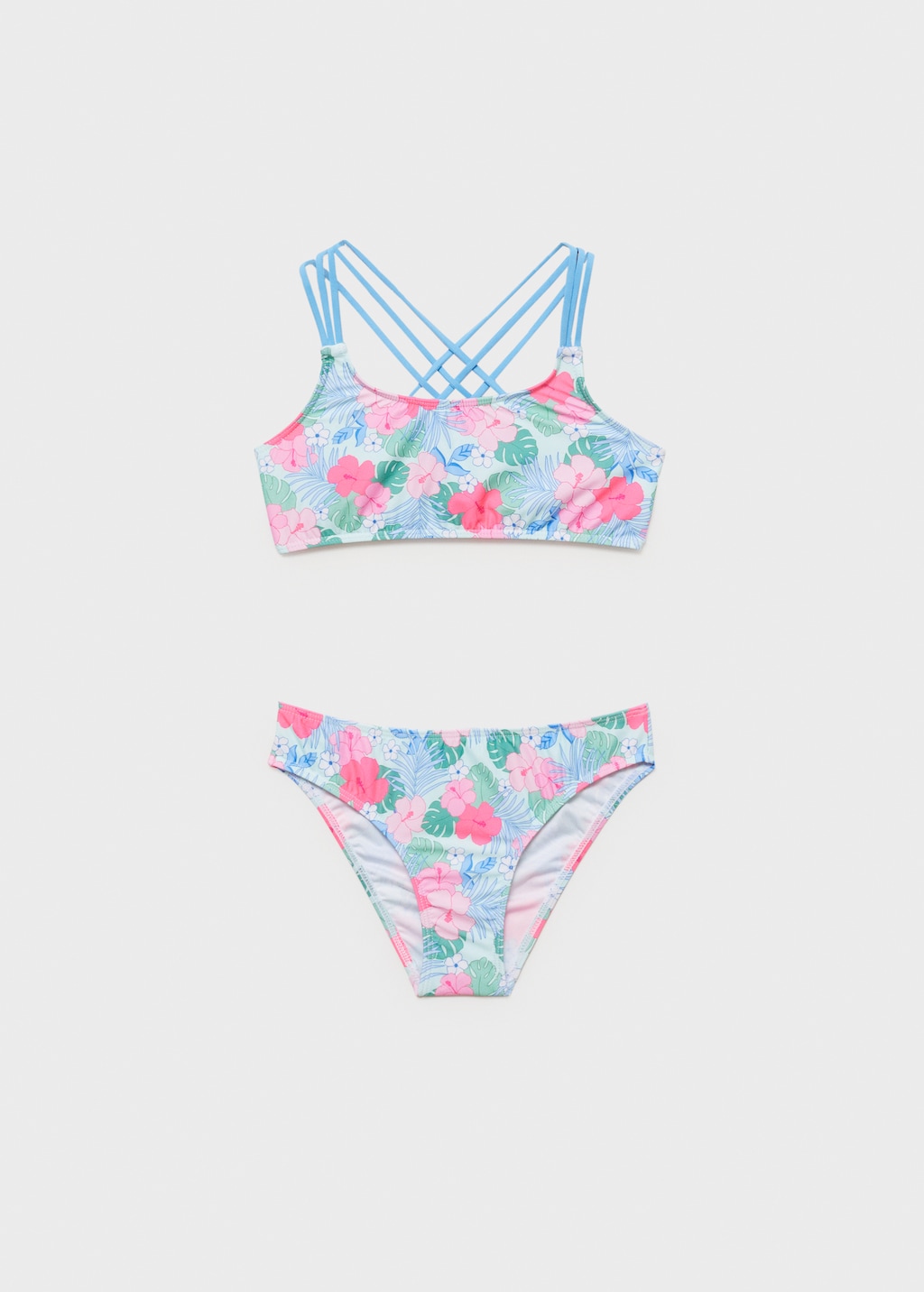 Mädchen Badeanzug 3-teilig - Blumenmuster Für 8-13 Jahre