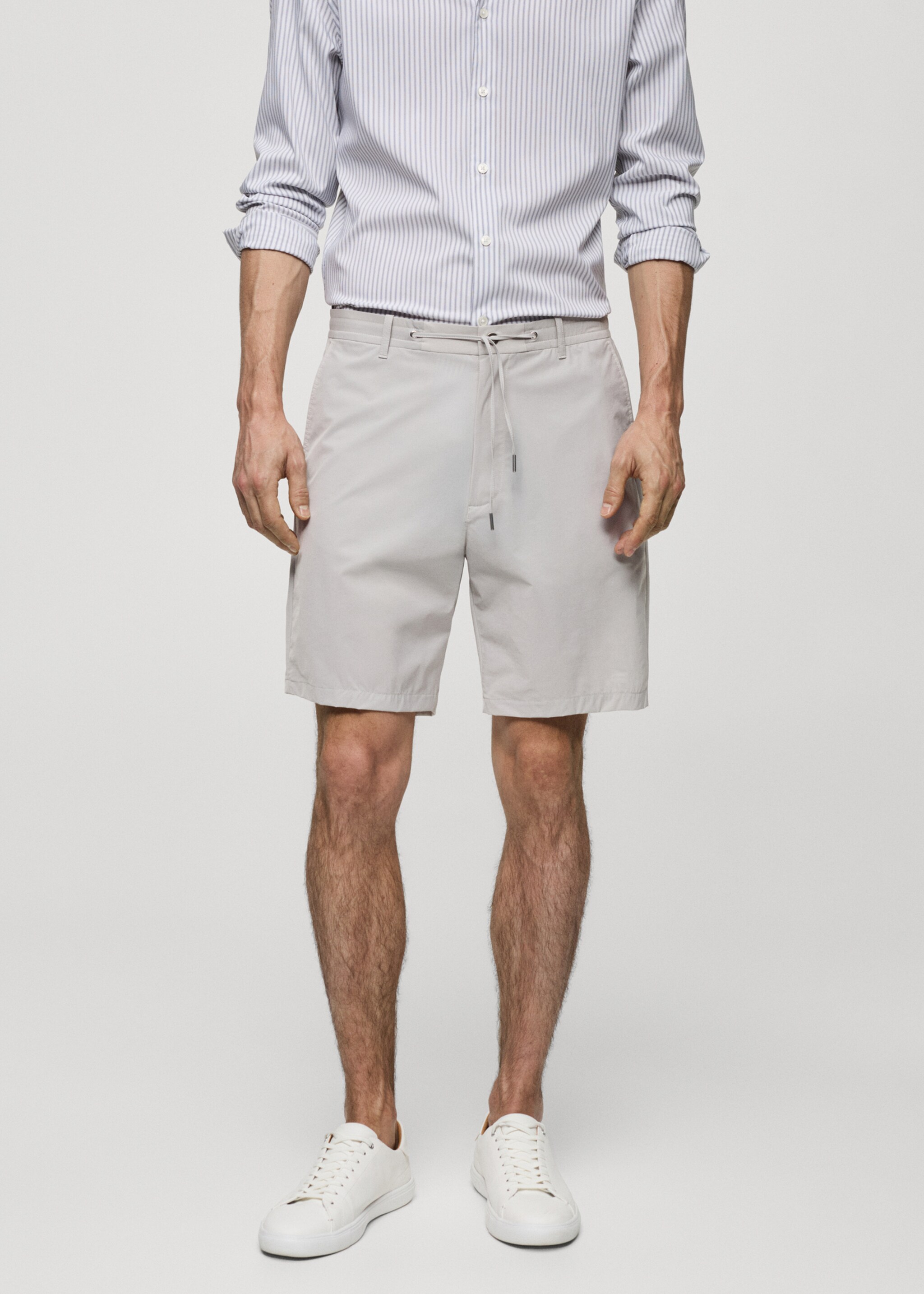 Regular-fit bermuda shorts with drawstring - Medium plane