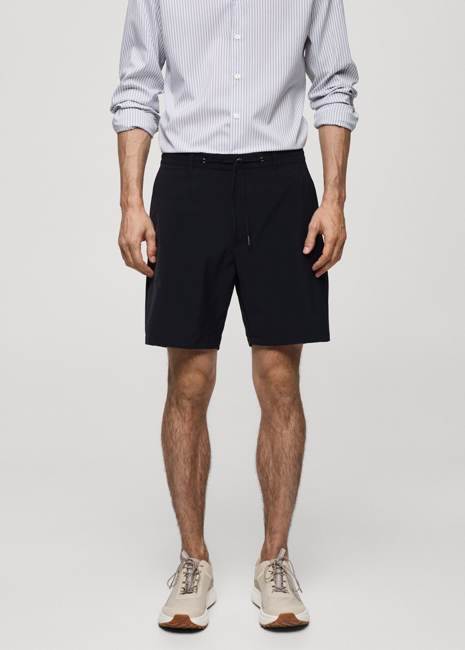 Bermudas regular fit cordón - Plano medio