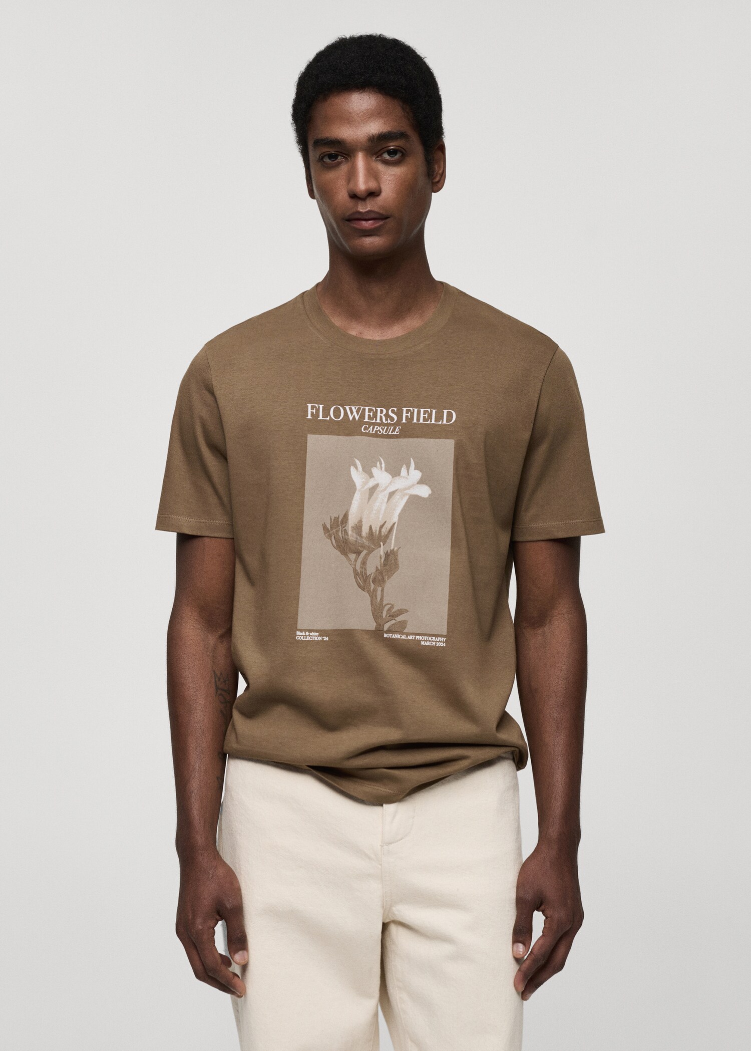Printed slim-fit t-shirt - Medium plane