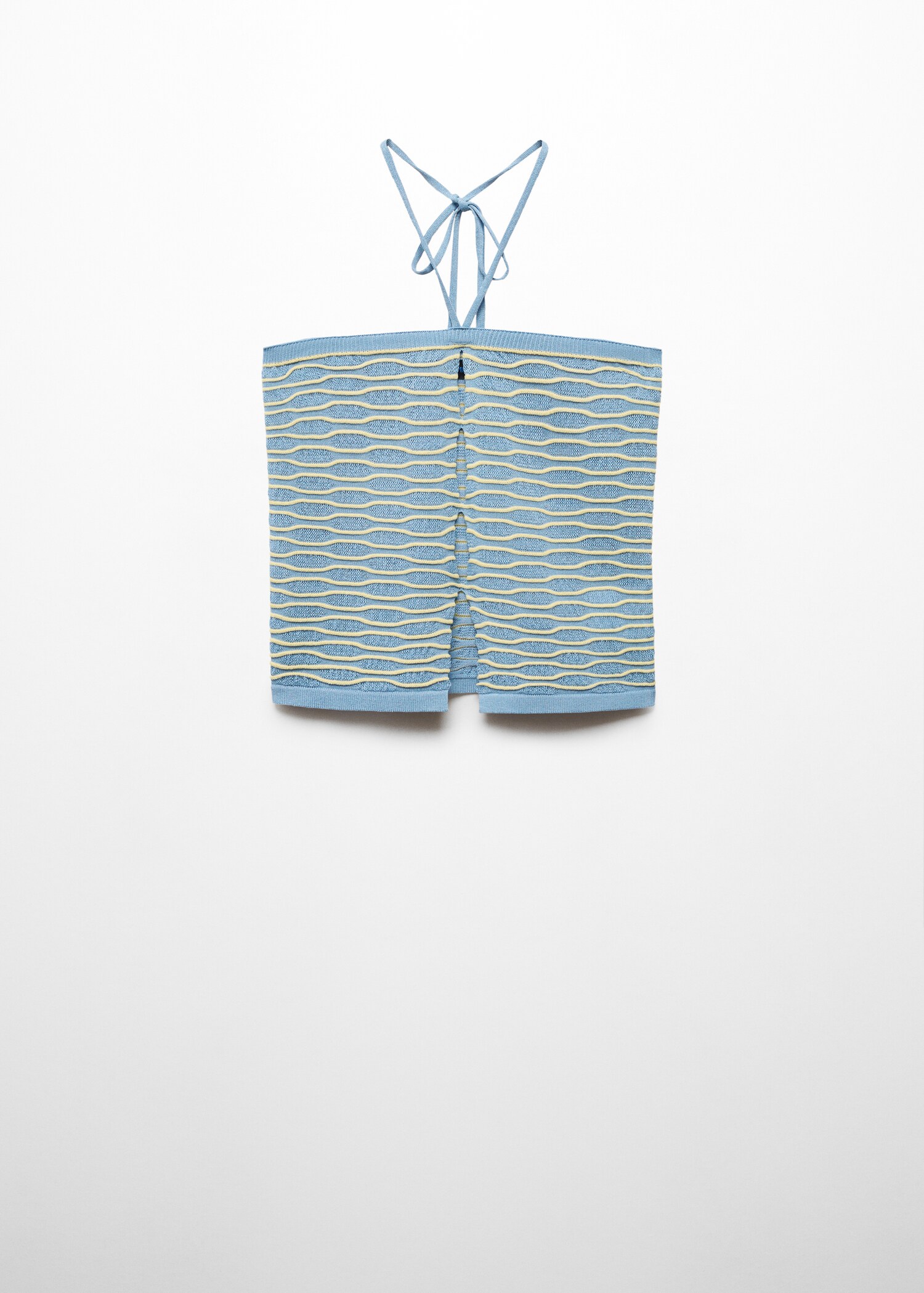 Textured knitted halter-neck top - Article without model
