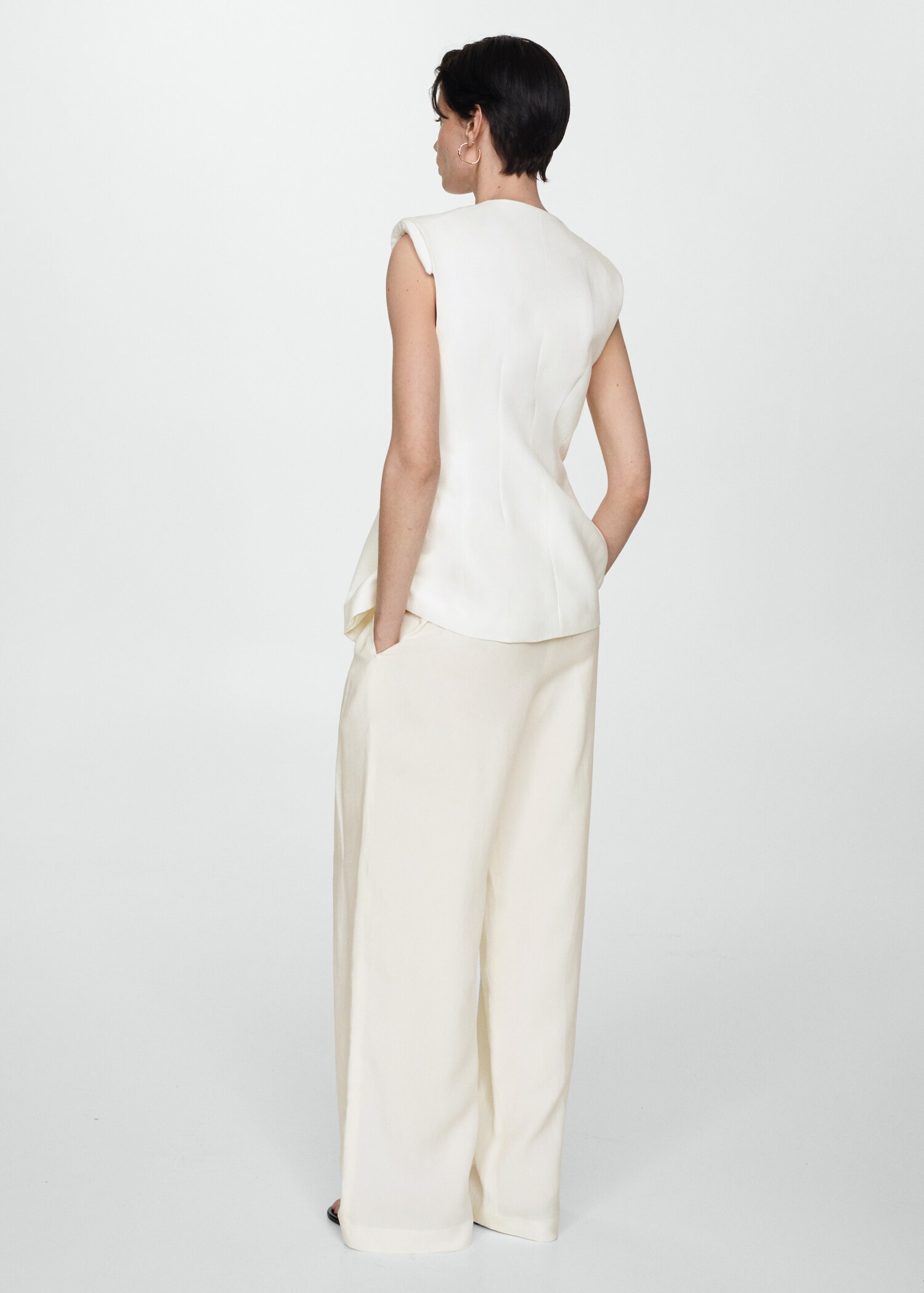 Long gilet with buttons - Reverse of the article