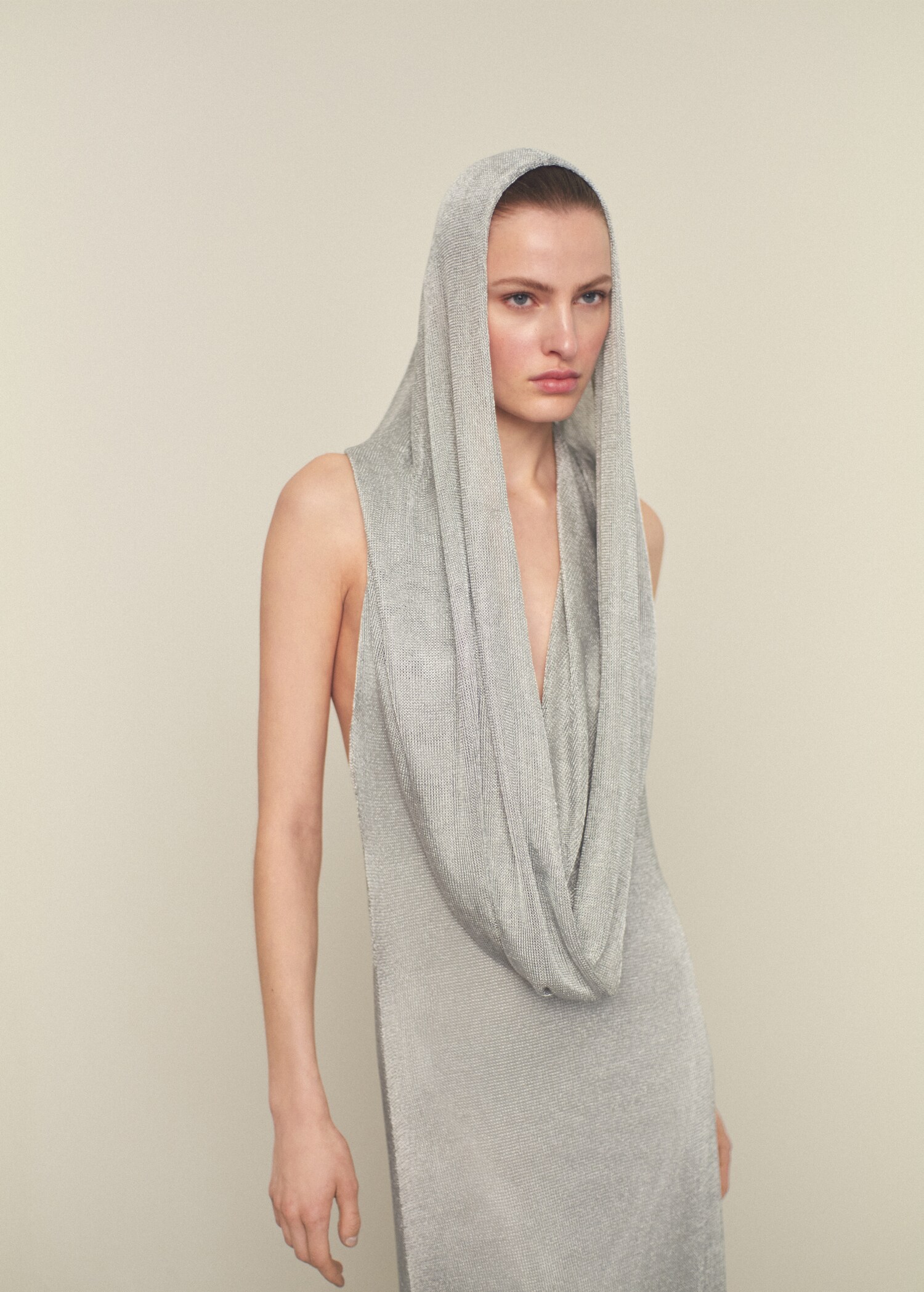 Lurex multi-position hooded dress - Details of the article 1