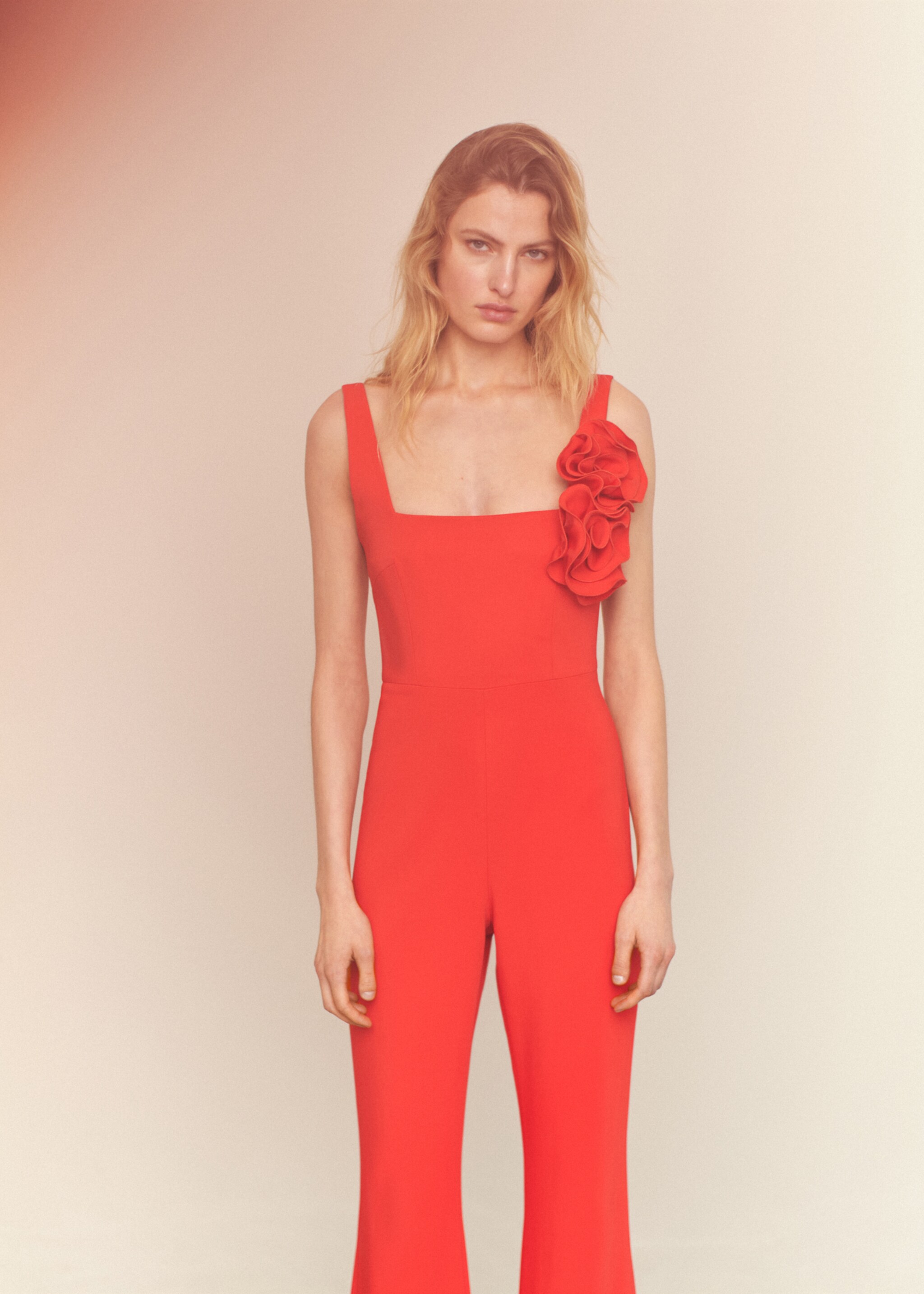 Maxi-flower flared jumpsuit - Medium plane