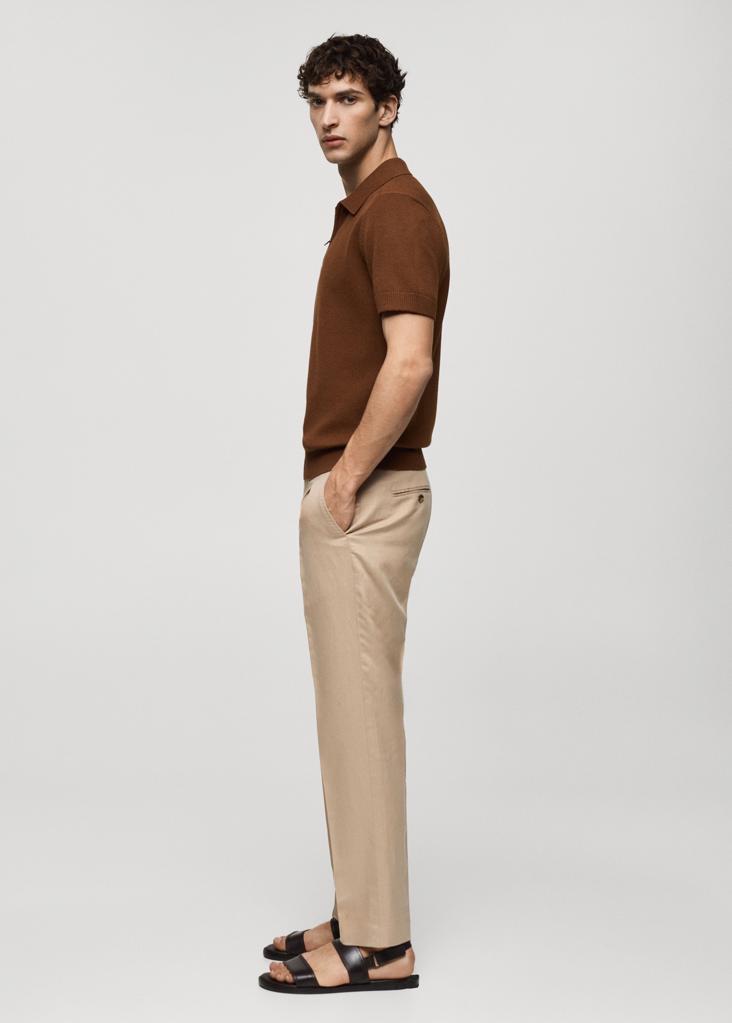 Bundfaltenhose aus Tencel mit Leinen - Detail des Artikels 2
