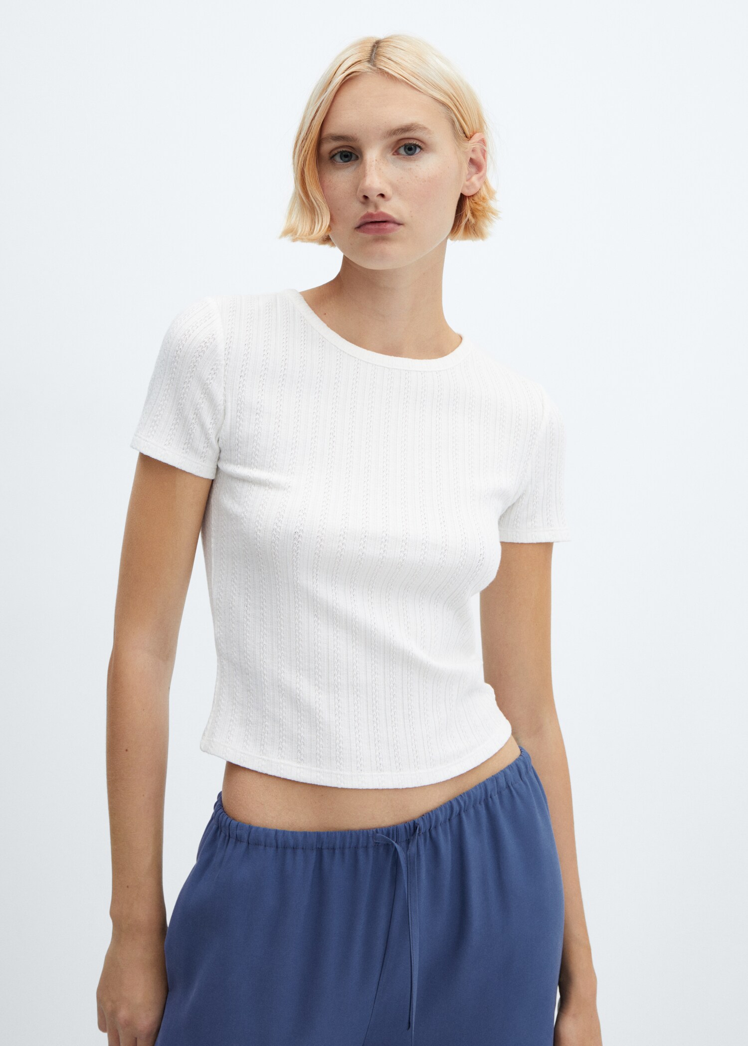 Wideleg trousers with elastic waist - Details of the article 1