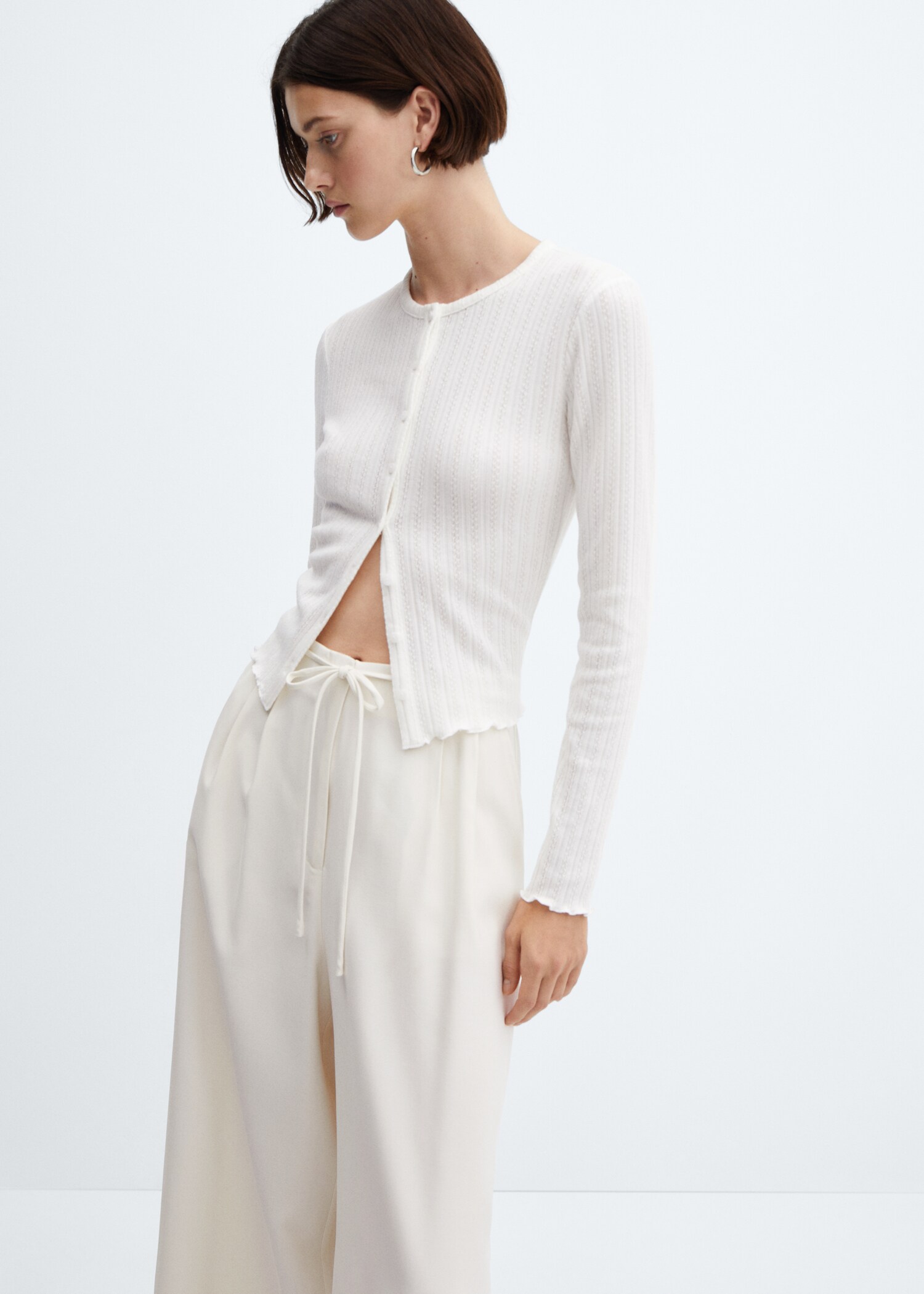 Wideleg trousers with belt - Details of the article 1