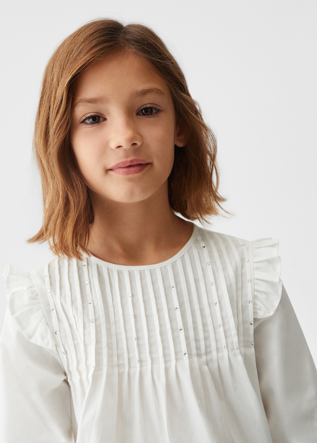 Ruffled cotton blouse hotsell