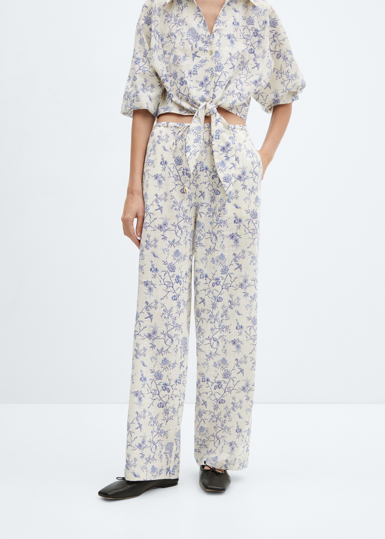 Printed cotton trousers - Medium plane