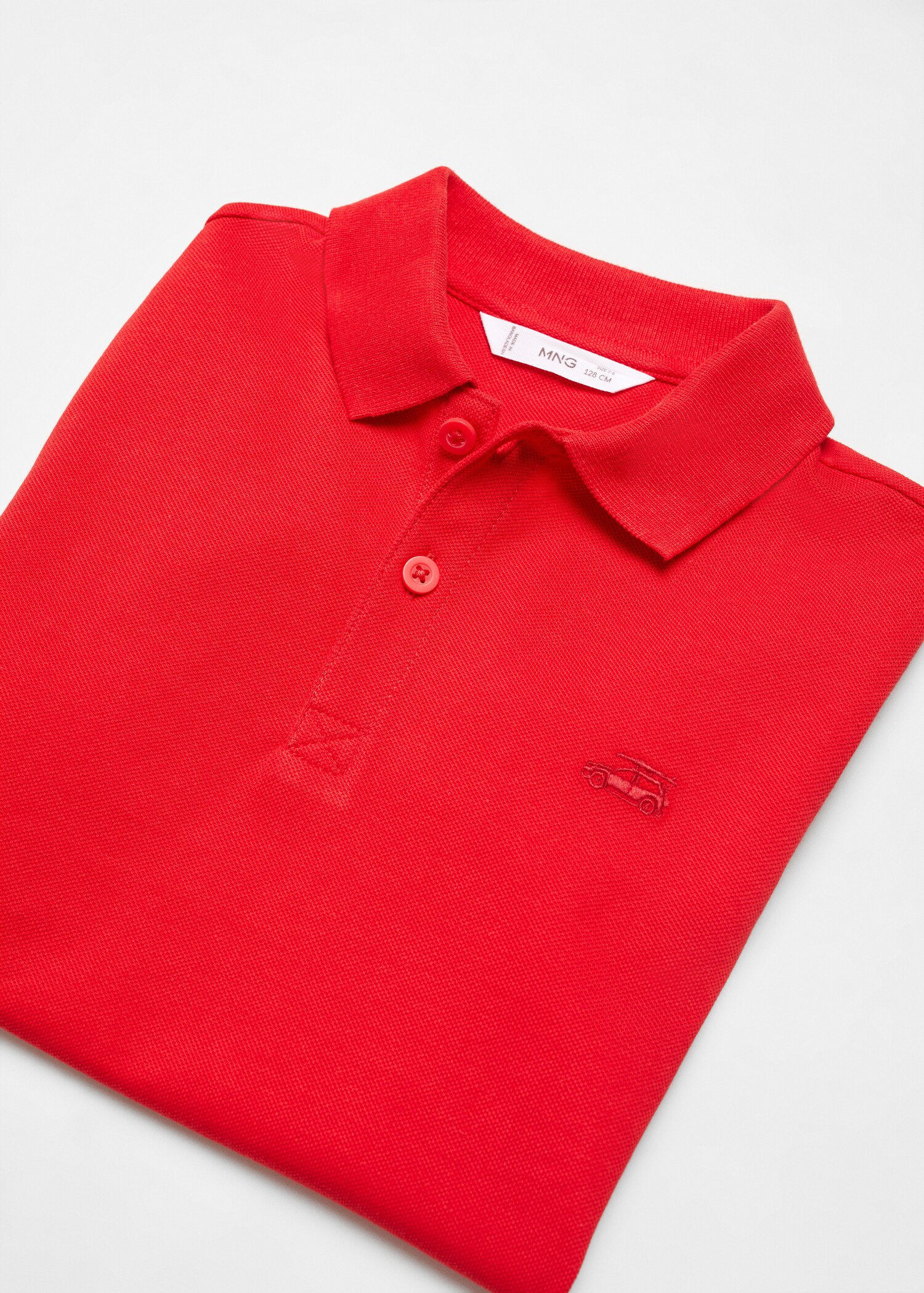Embroidered cotton polo - Details of the article 8