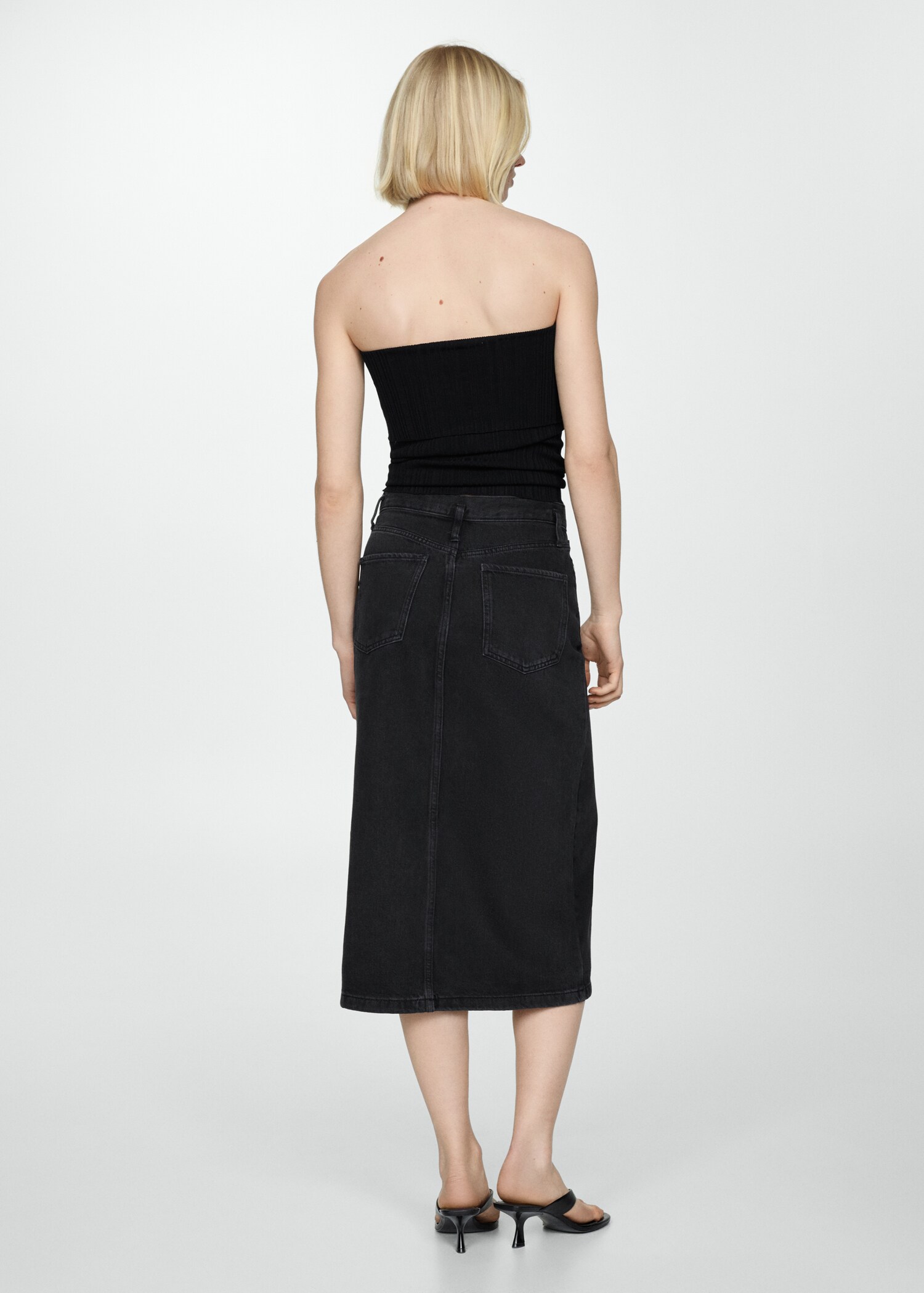 Denim midi-skirt - Reverse of the article