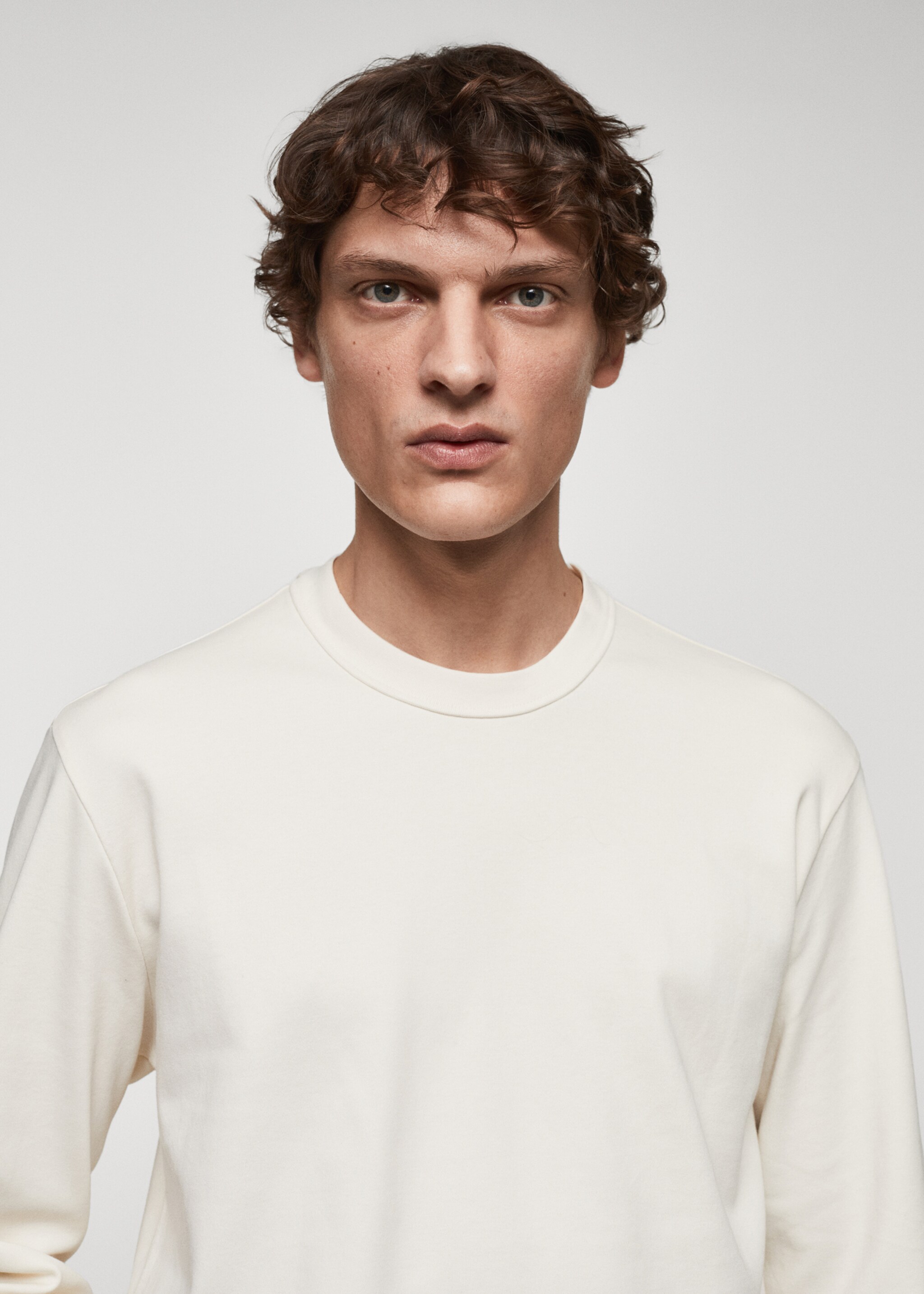 100% cotton long-sleeved t-shirt - Details of the article 1, Off White. Ref: 67080438-00.