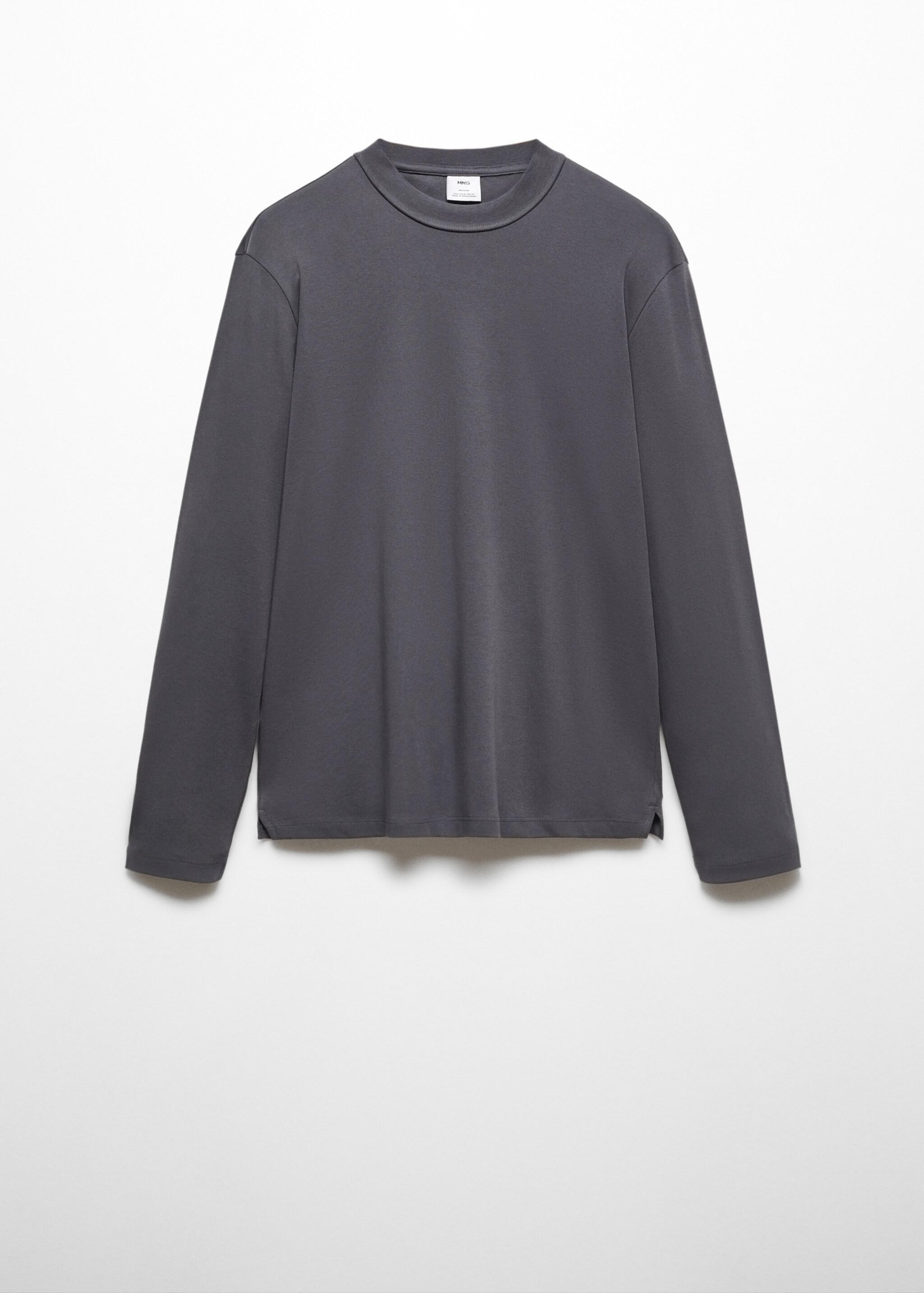 100% cotton long-sleeved t-shirt - Article without model, Dark Grey. Ref: 67080438-00.