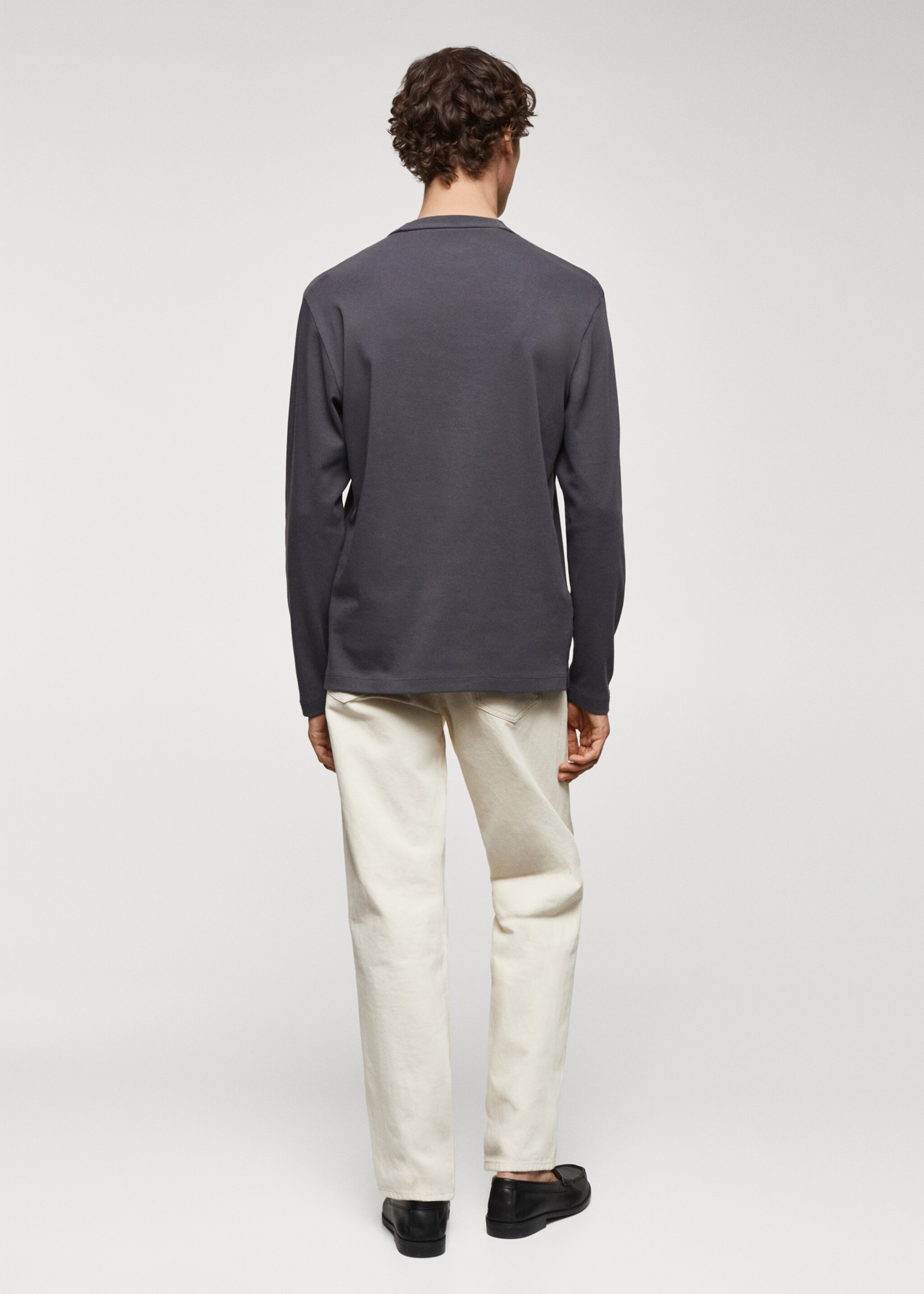 100% cotton long-sleeved t-shirt - Reverse of the article, Dark Grey. Ref: 67080438-00.