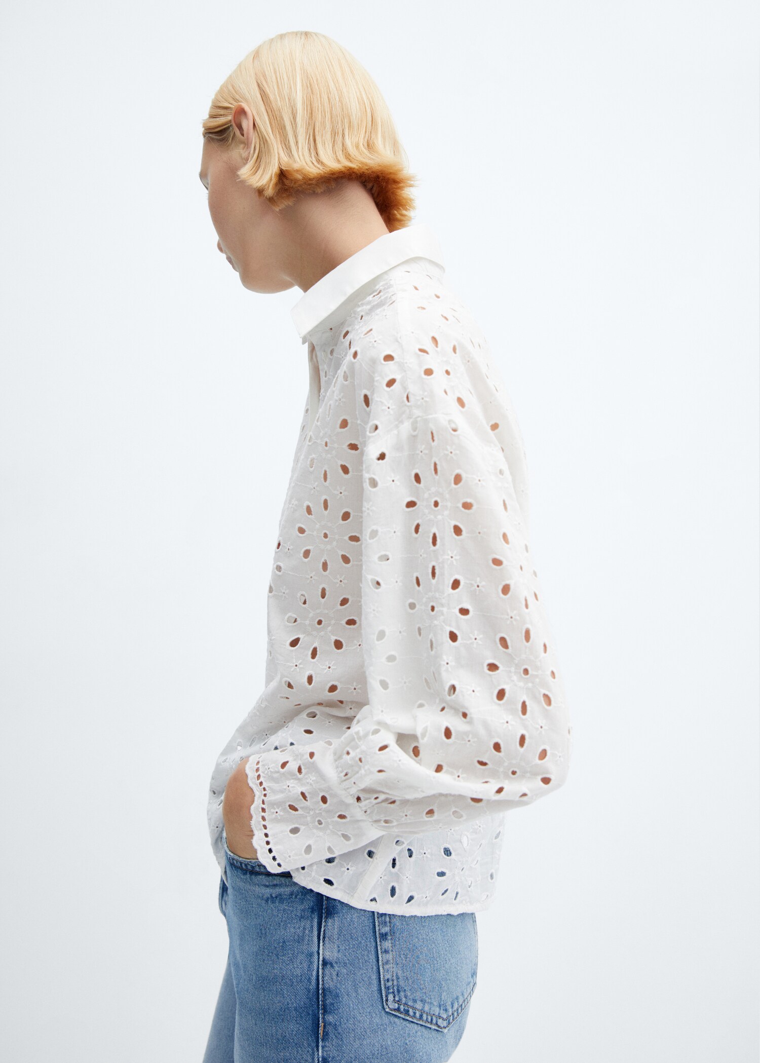 Embroidered cotton shirt - Medium plane