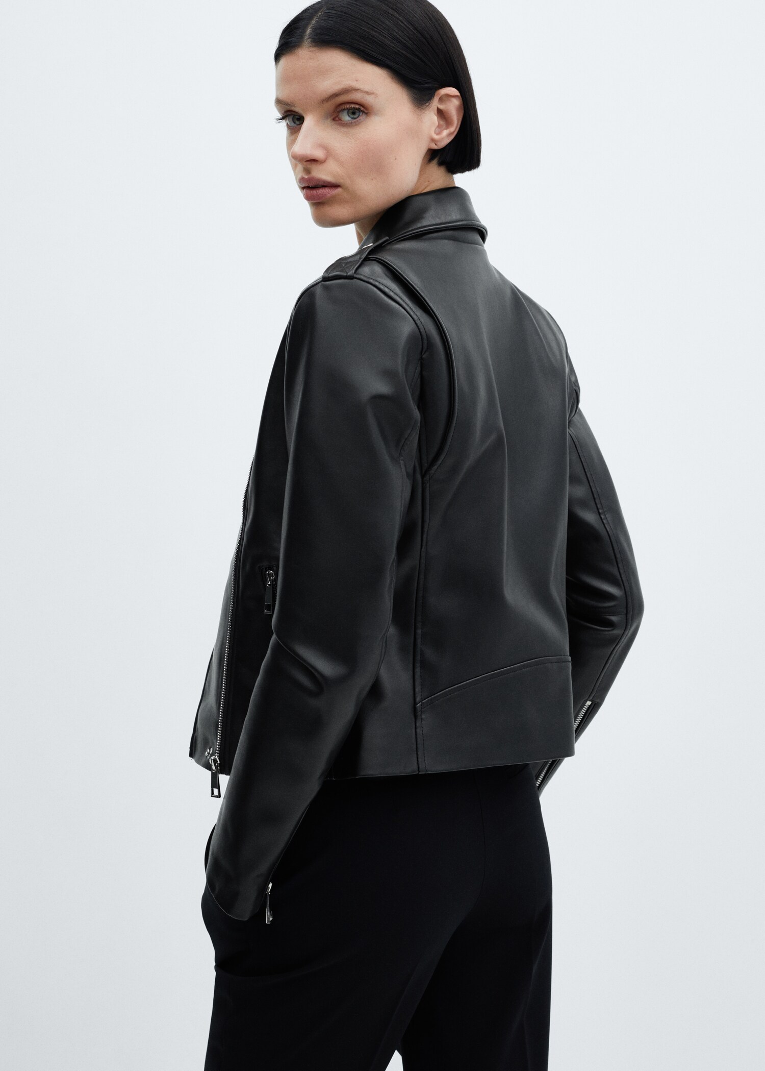 Cazadora biker efecto piel - Reverso del artículo