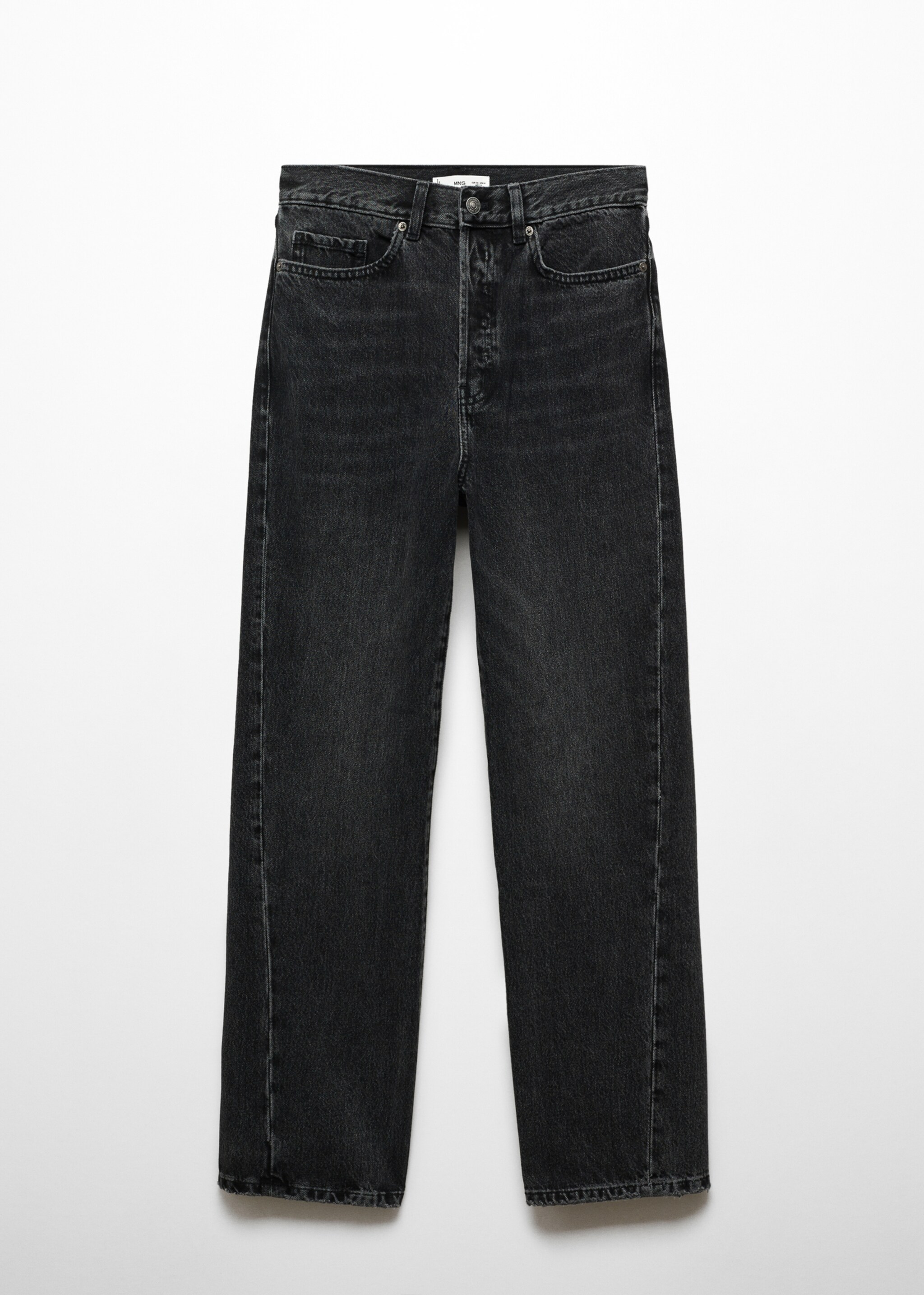 Straight jeans with forward seams - Article without model, Black denim. Ref: 67080449-00.