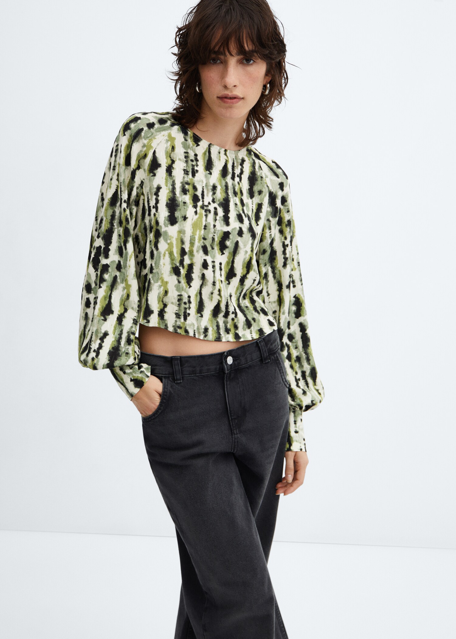 Blusa estampada lazo - Plano medio