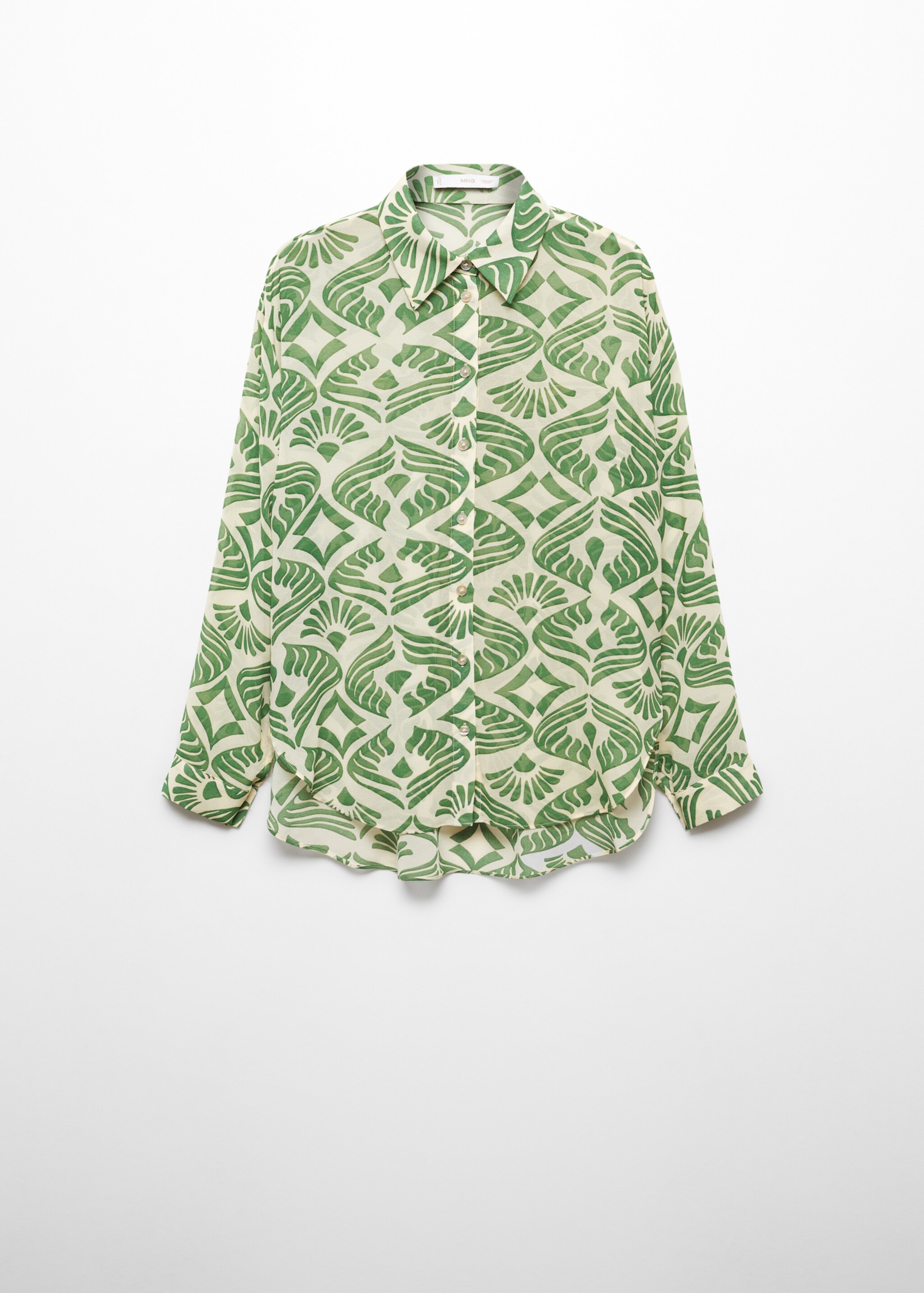 Cămașă cu imprimeu și nasturi - Articol fără model, Verde. Ref: 67080456-00.