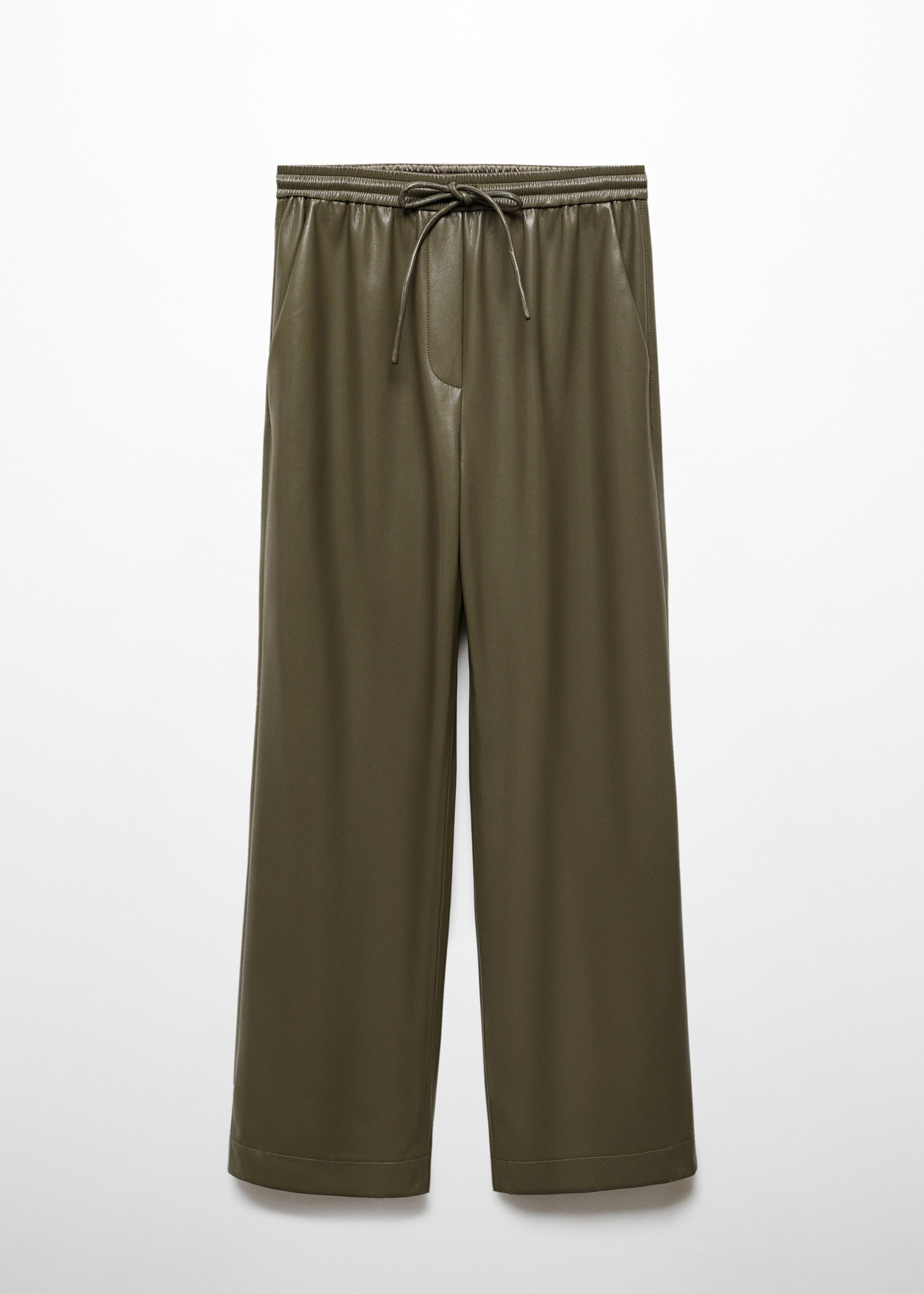 Leather-effect elastic waist trousers - Article without model