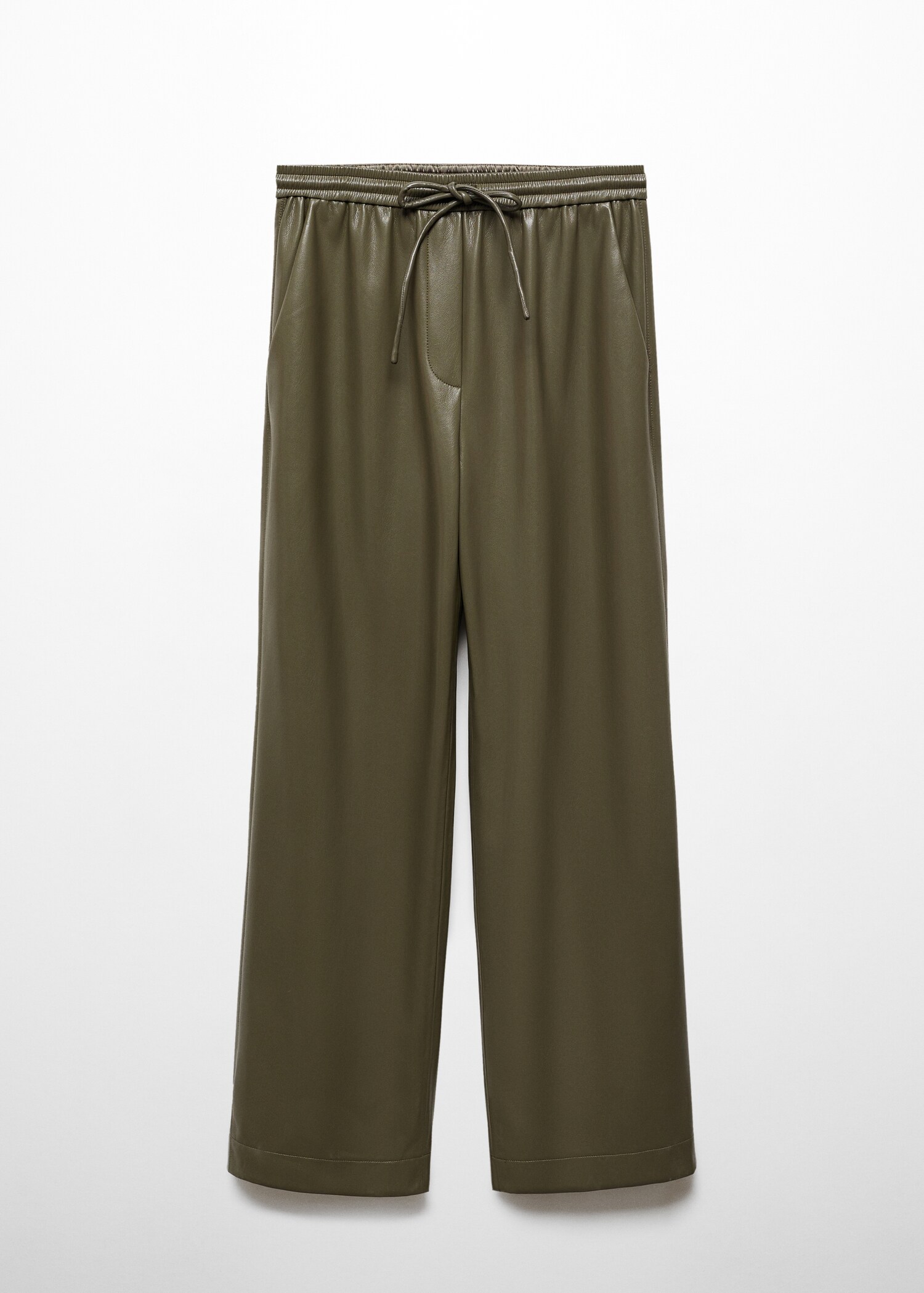 Leather-effect elastic waist trousers - Article without model
