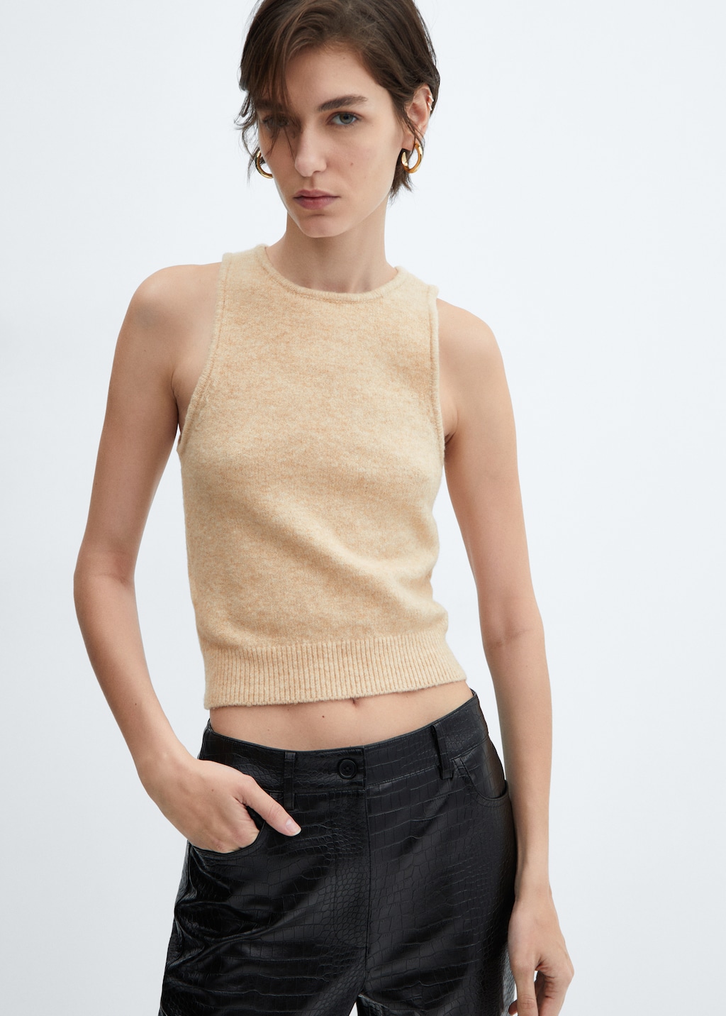 Top maglia con spallini