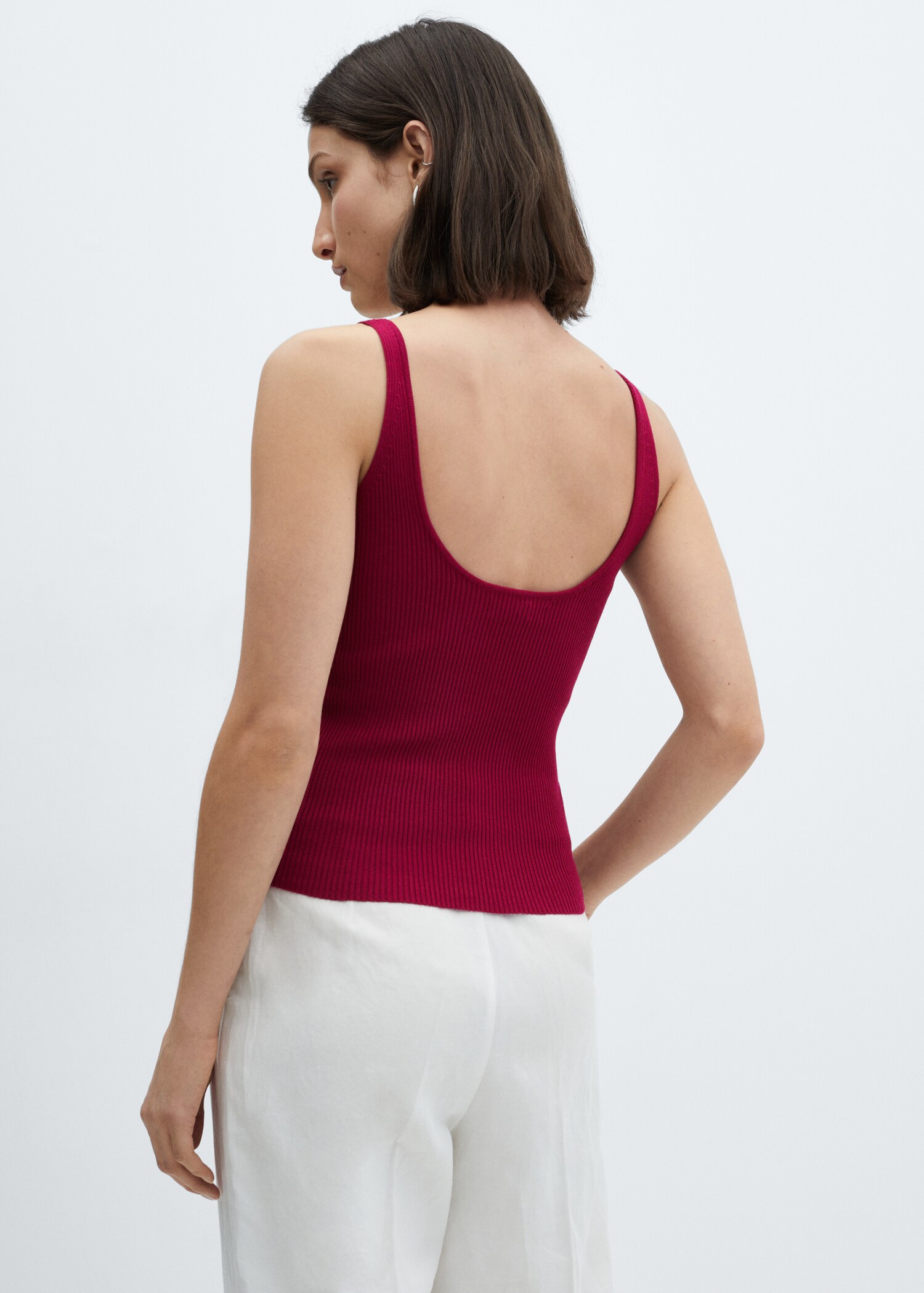 V-neck knitted top - Reverse of the article