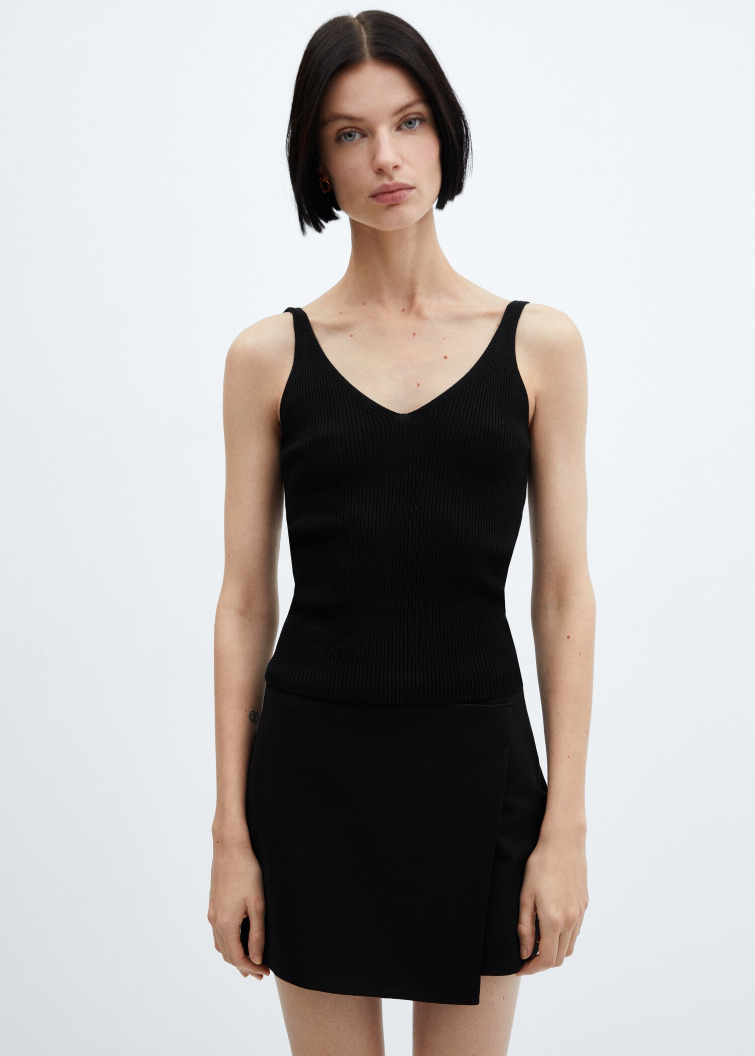 V-neck knitted top - Medium plane