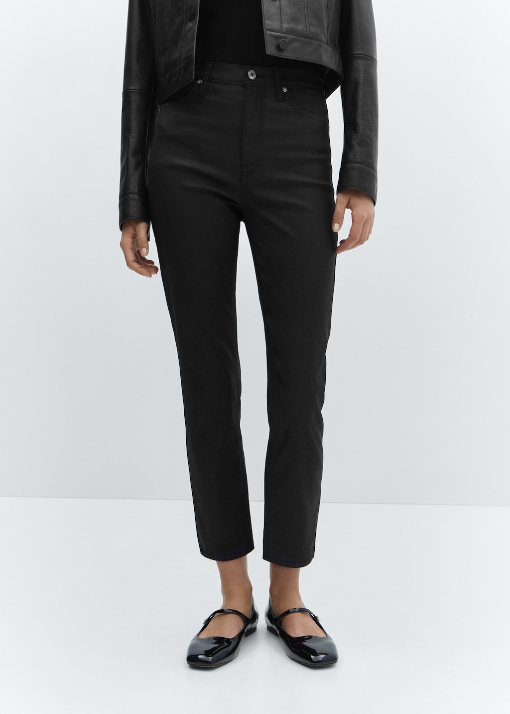 Claudia waxed slim-fit cropped jeans - Women | MANGO OUTLET USA