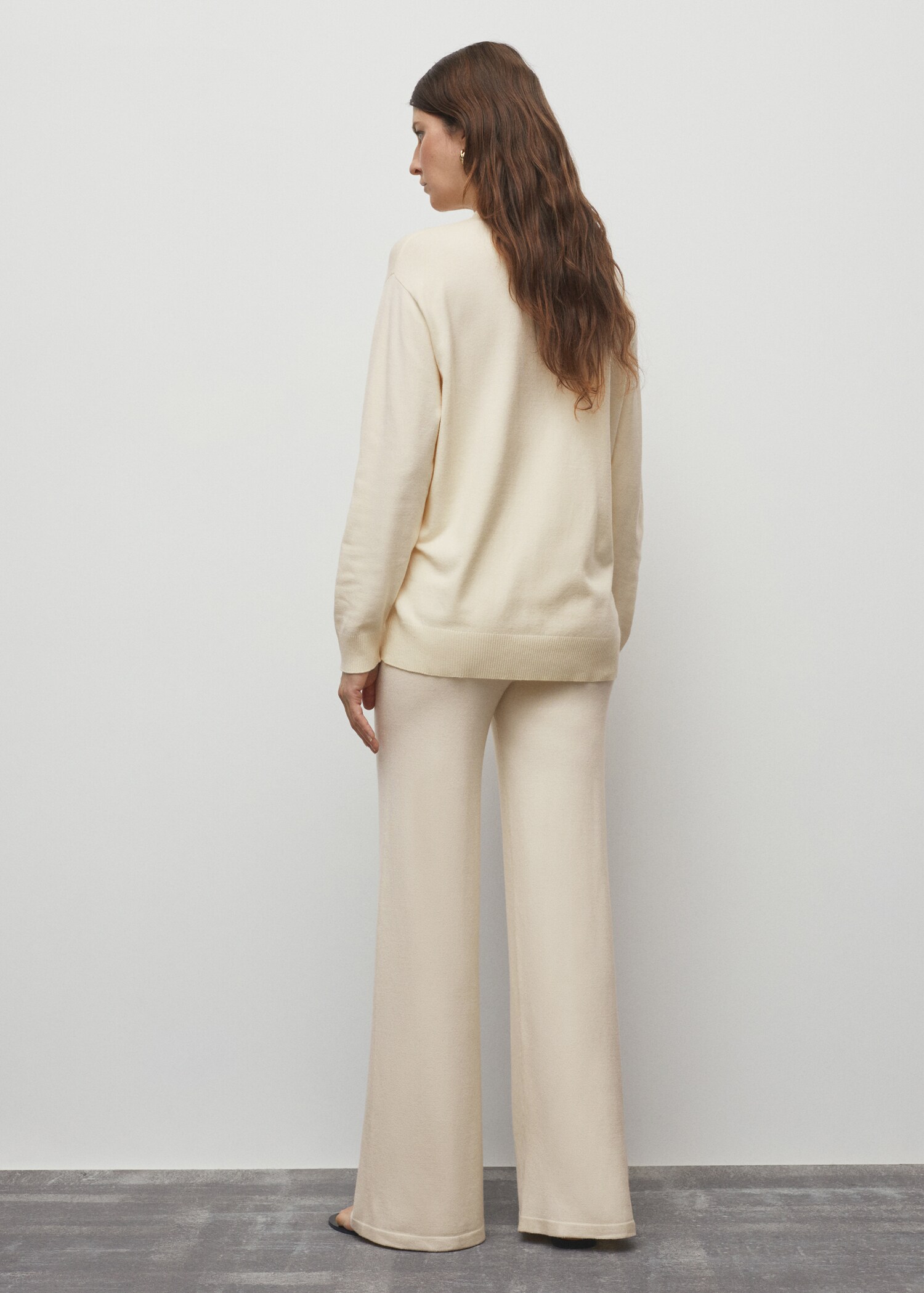 Knitted wide-leg pants - Reverse of the article