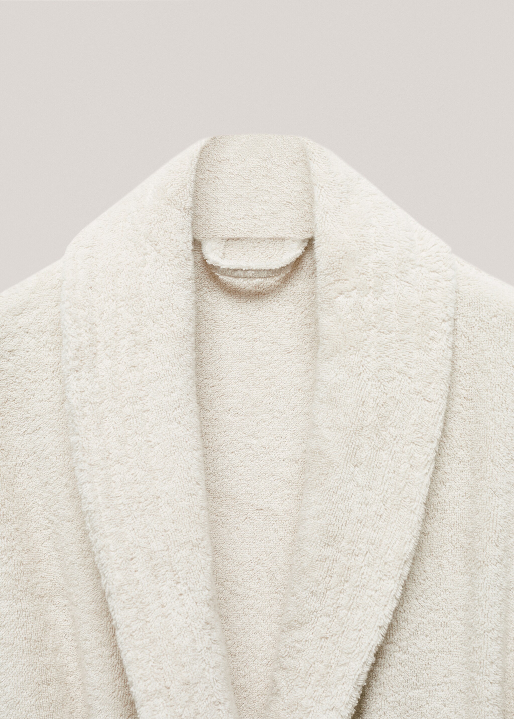 100% cotton bathrobe - Details of the article 2, Beige. Ref: 67080486-00.
