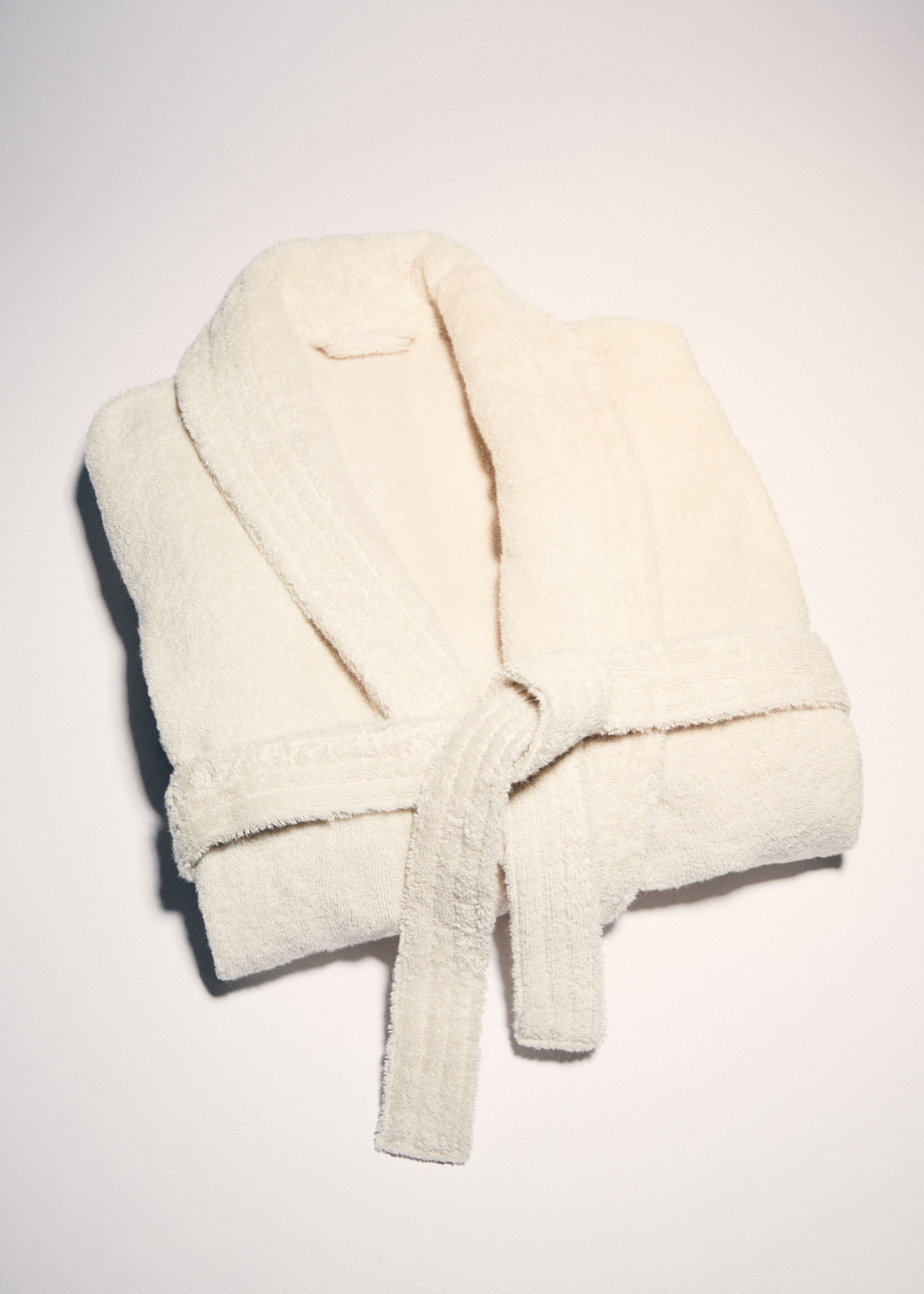 100% cotton bathrobe - Details of the article 9, Beige. Ref: 67080486-00.