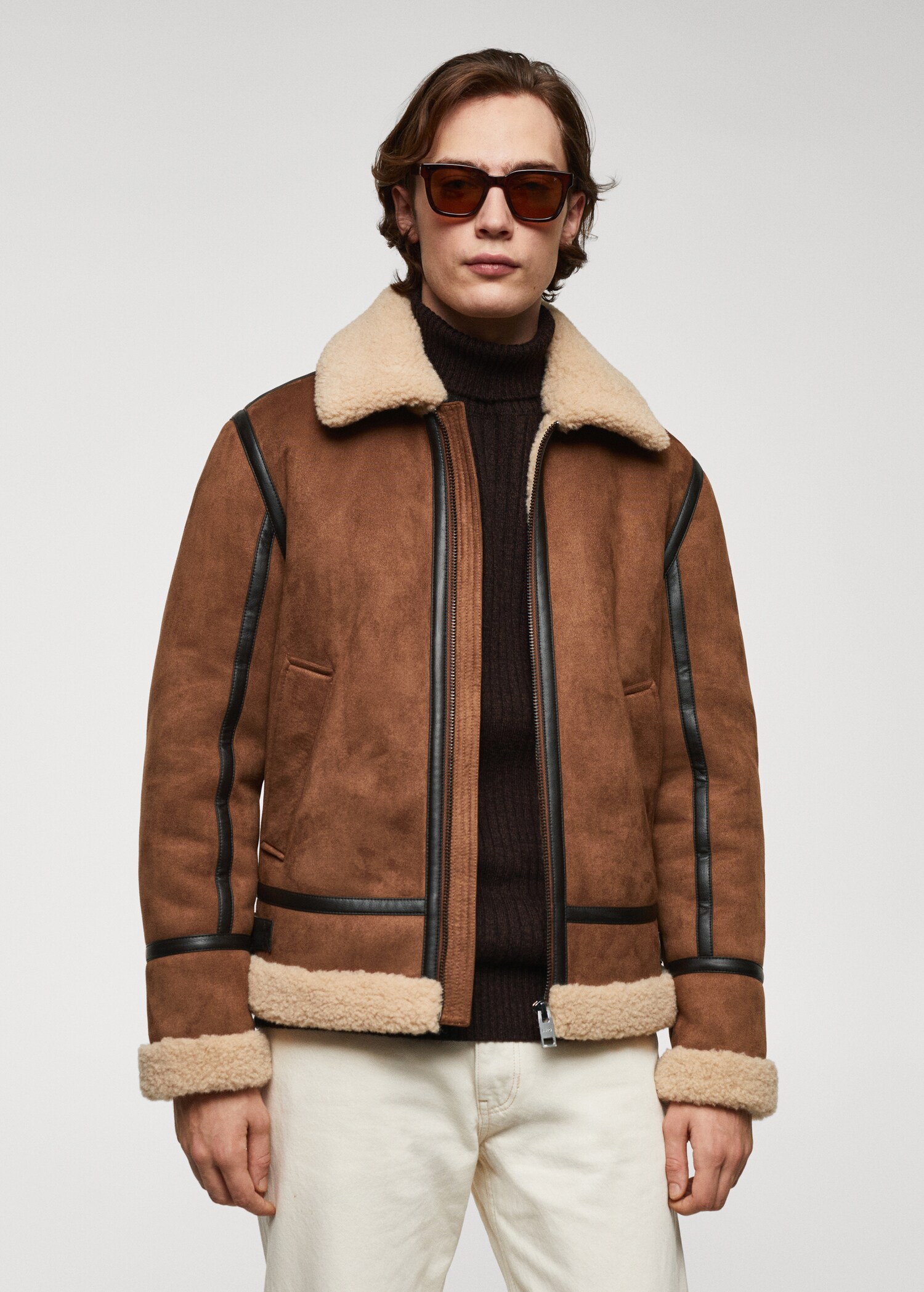 Double-Face-Shearlingjacke - Mittlere Ansicht