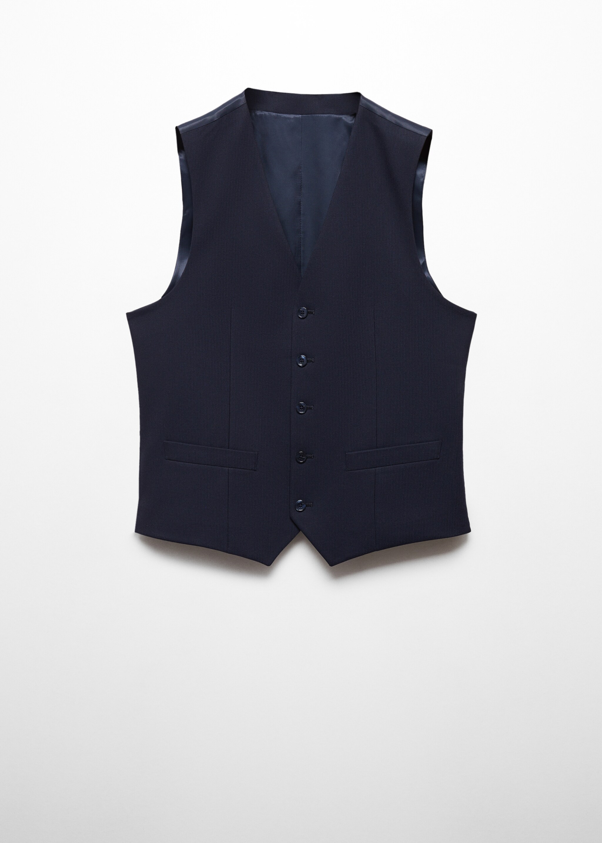 Slim-fit suit waistcoat - Article without model, Navy. Ref: 67080619-00.