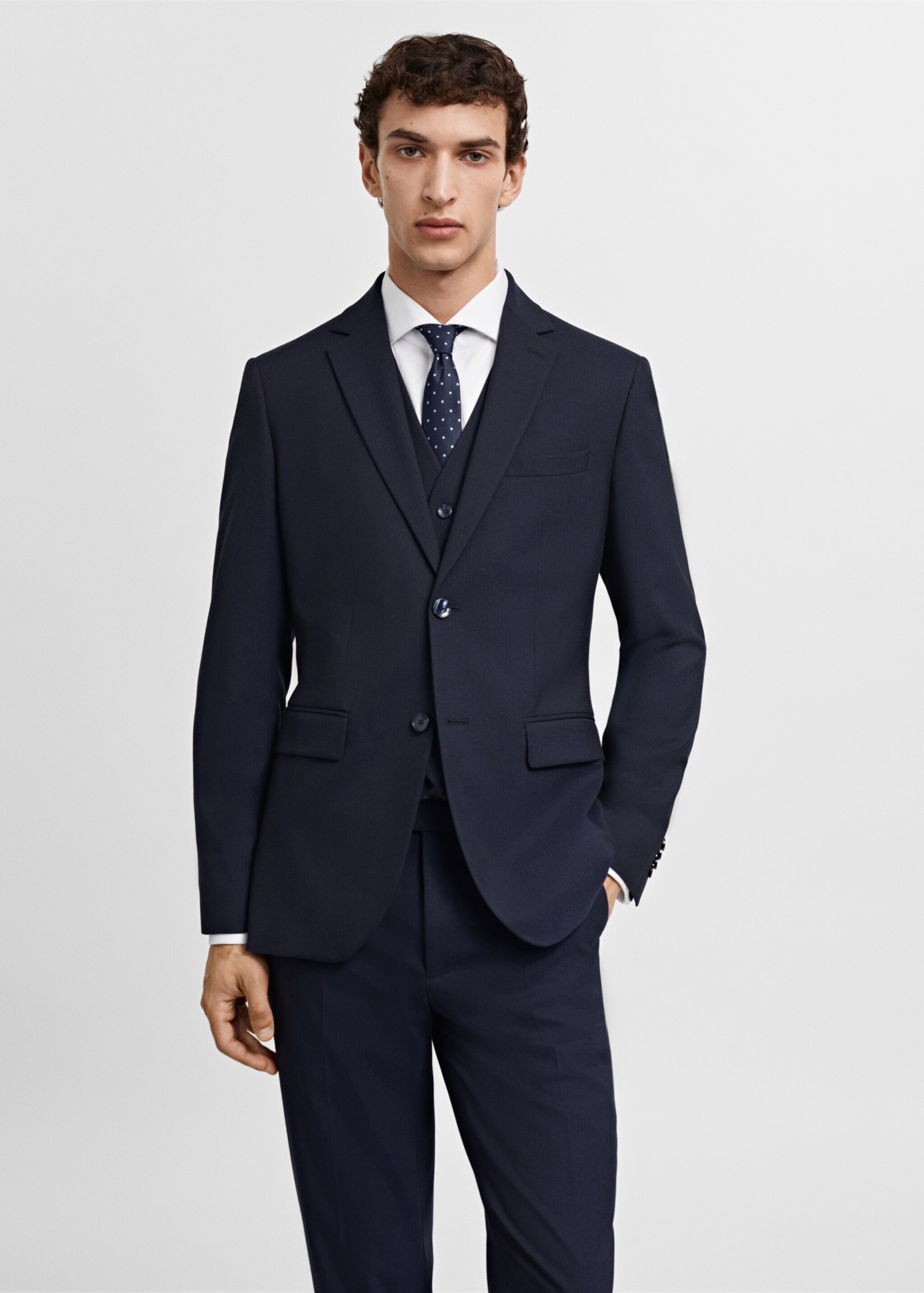 Americana traje slim fit tejido comfort stretch - Plano medio
