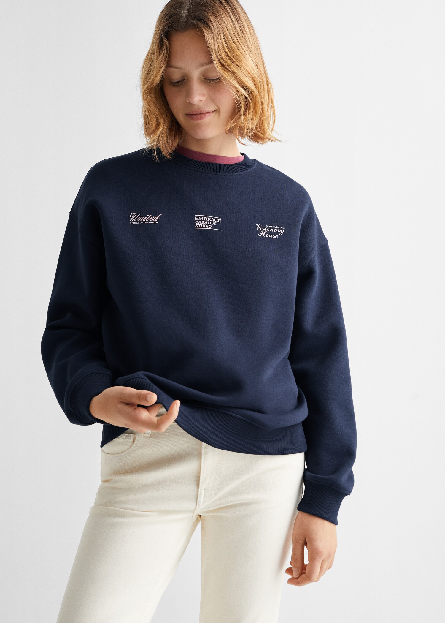Sudadera mensaje estampado - Plano medio